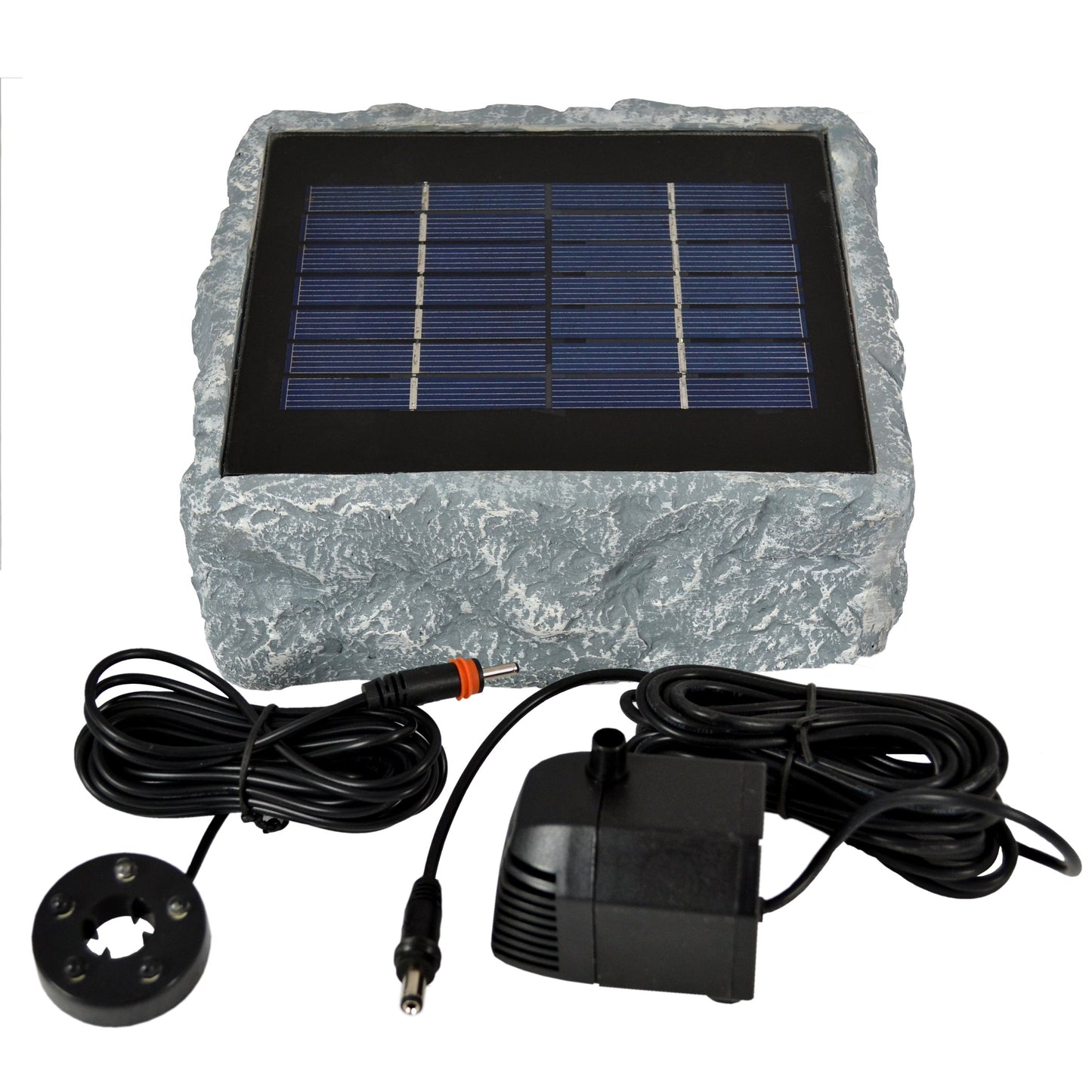 profi-pumpe.de SOLAR POND PUMP GARDEN FOUNTAIN and LED LIGHT - WATER FEATURE ORNAMENTAL FOUNTAIN BIRD BATH SOLAR FOUNTAIN for garden pond - very DECORATIVE STONE DESIGN, RÜGEN 200-1 SOLAR POND Set