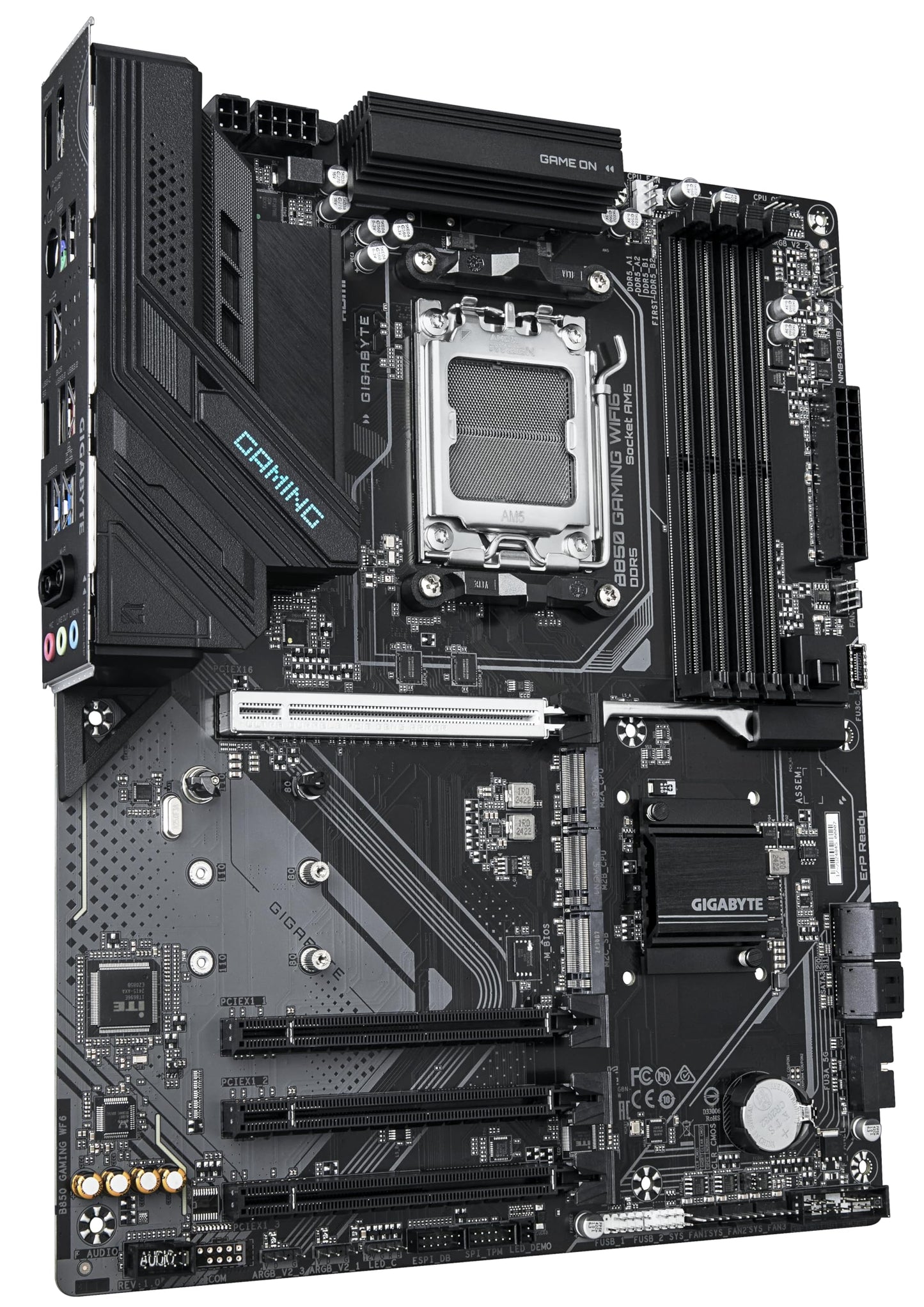 GIGABYTE B850 Gaming WIFI6 Motherboard - Supports AMD Ryzen 9000 Series CPUs, 6+2+2 digital VRM, up to 8200MHz DDR5 (OC), 1xPCIe 5.0 + 2xPCIe 4.0 M.2, GbE LAN, WiFi 6, USB 3.2 Gen 2.