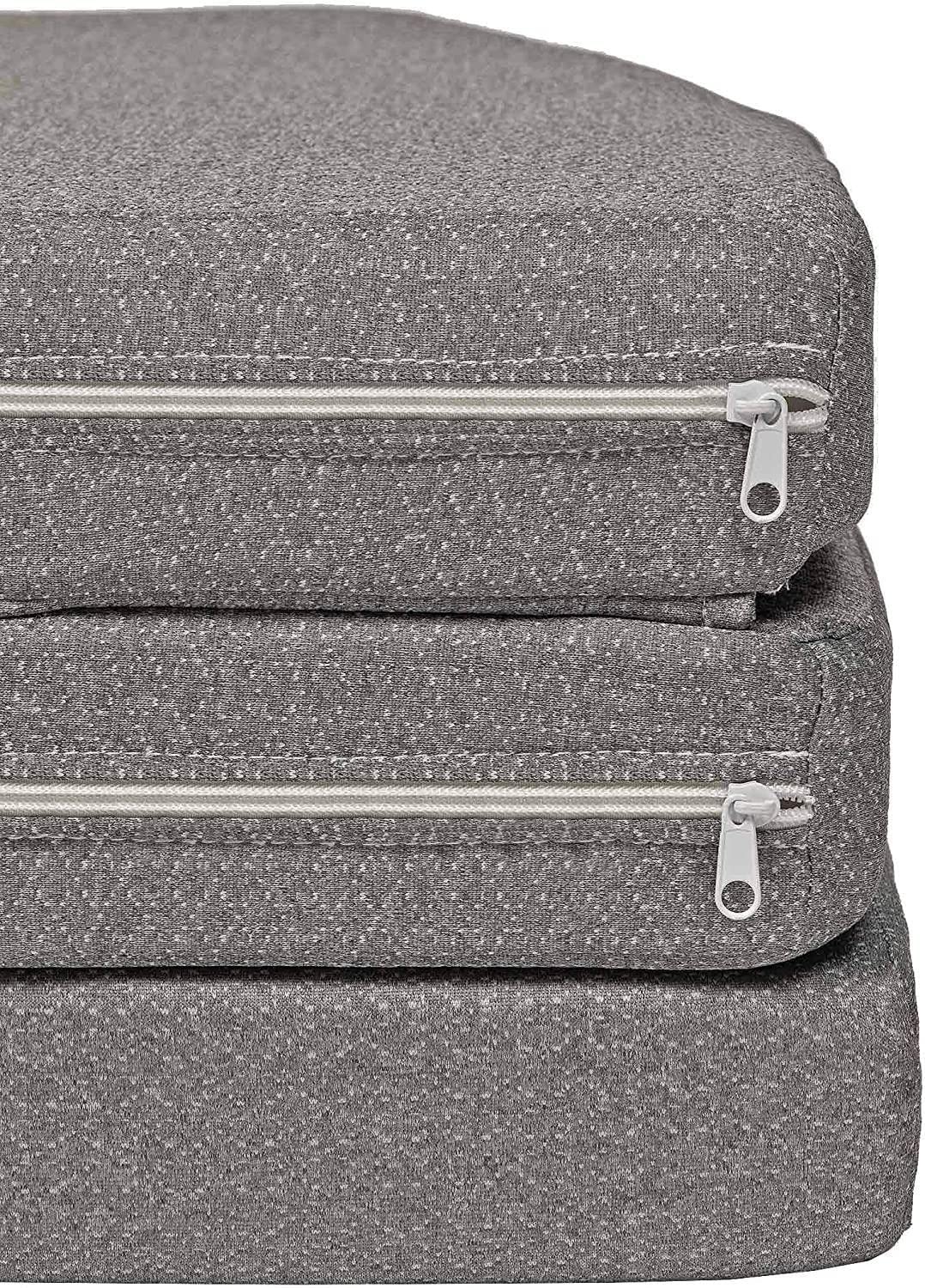 Camper's Delight folding mattress for VW Multivan T5 & T6 | 148 x 185 x 8 cm | Camping mattress with washable cover | Foam folding mattress | Sleep mattress for transporter | Travel mattress in gray color.