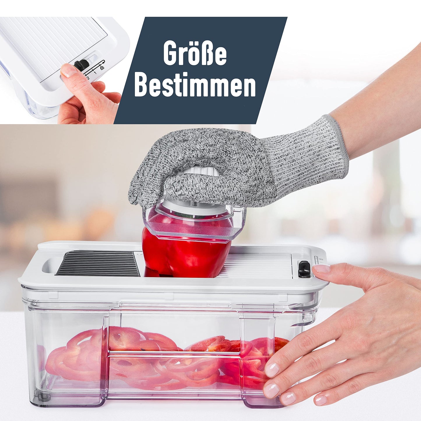 Vegetable slicer mandolin vegetable cutter - vegetable slicer cucumber slicer onion slicer potato slicer fruit slicer - grater for vegetables and cheese - julienne slicer (All-in-1 White)