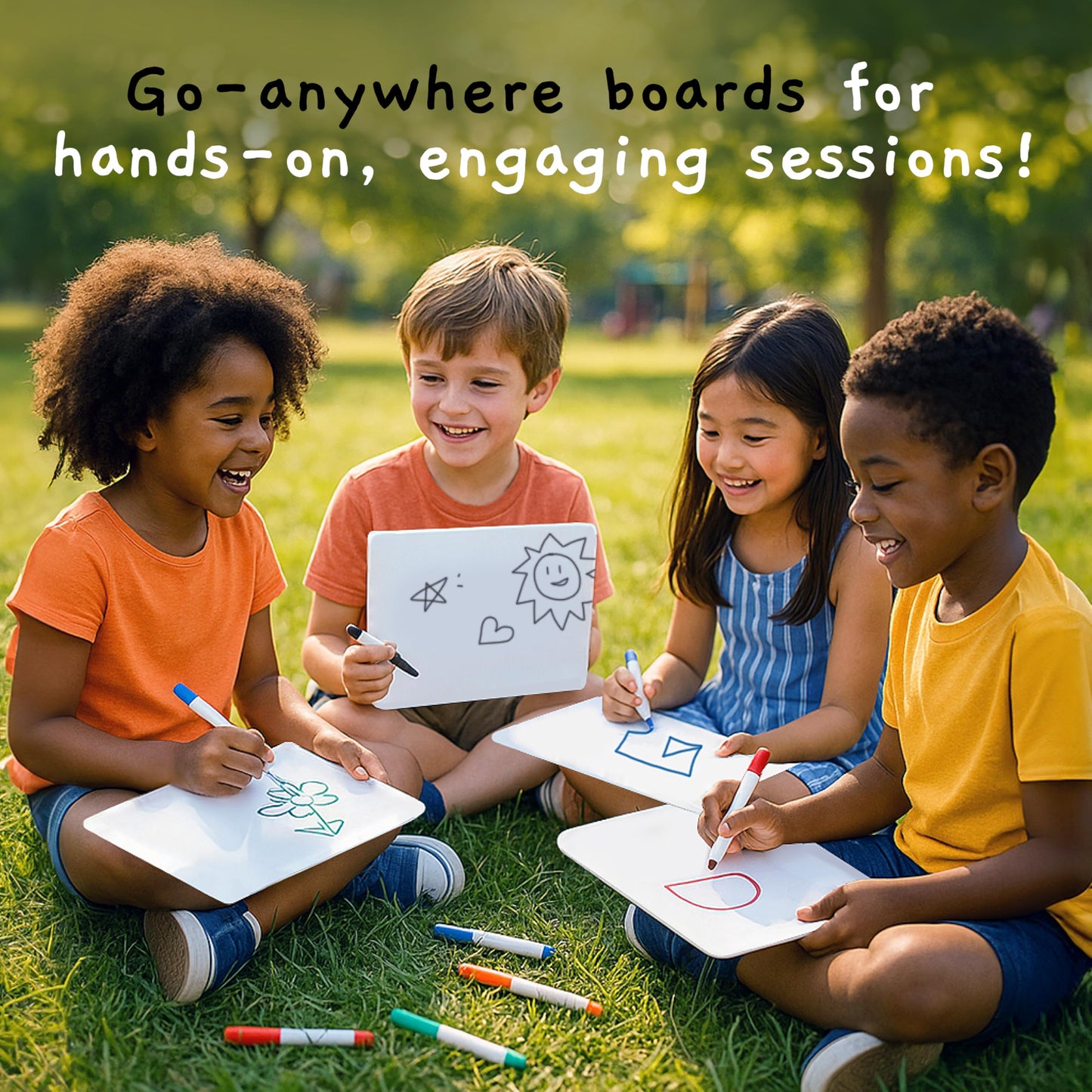 Board Geeks 25 Mini-Whiteboards Set - Double-sided boards for kids, teachers, and students - Whiteboard Set - 22x30 cm