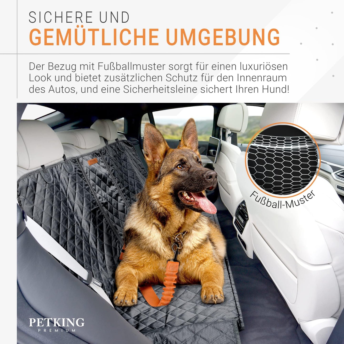PetKing Premium dog blanket for car back seat, car seat cover, back seat protector, bench cover, car protection blanket.
