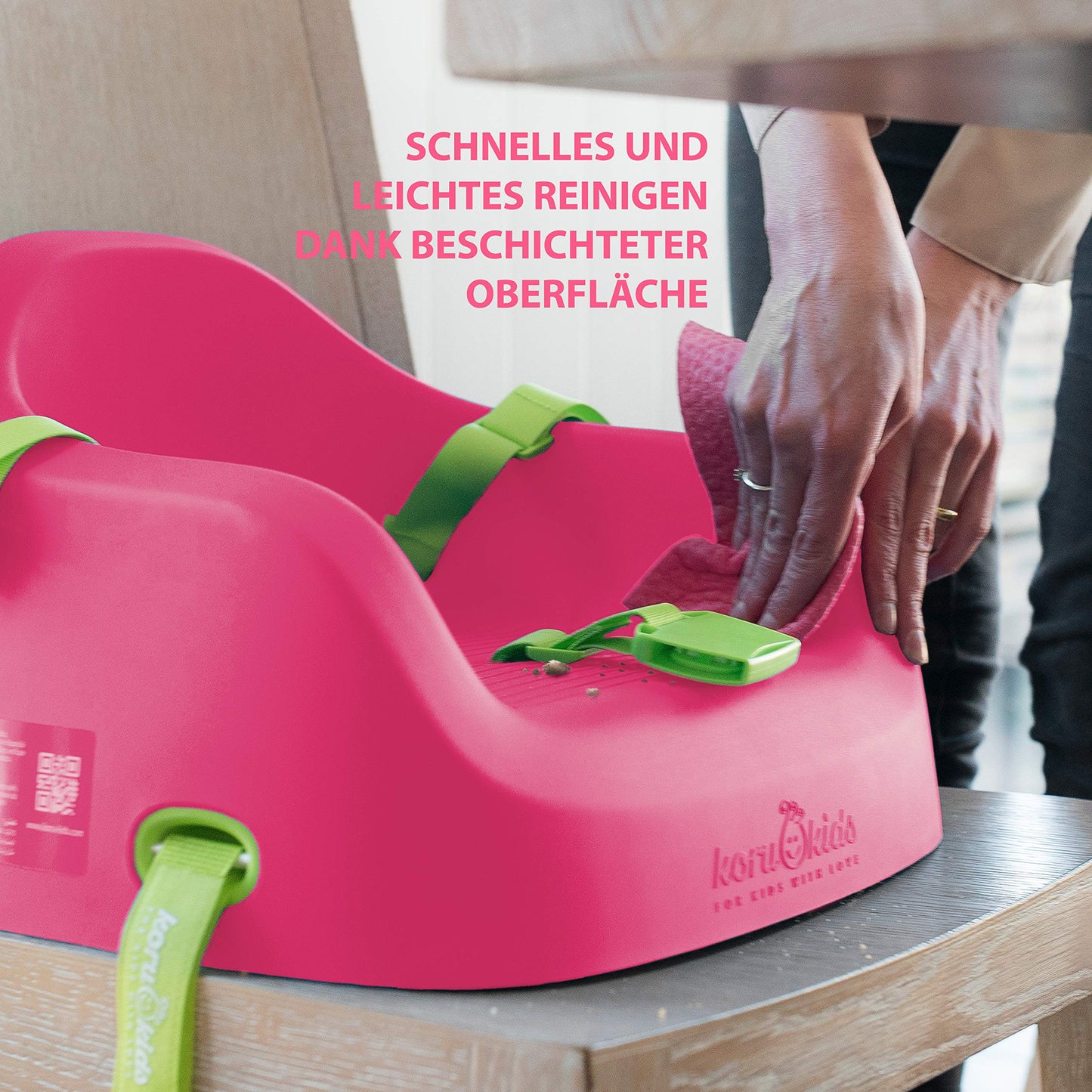 Koru Kids® Toddler Booster - Seat booster for children - Made in Germany - for children from 12 months to 7 years + (Fuchsia)