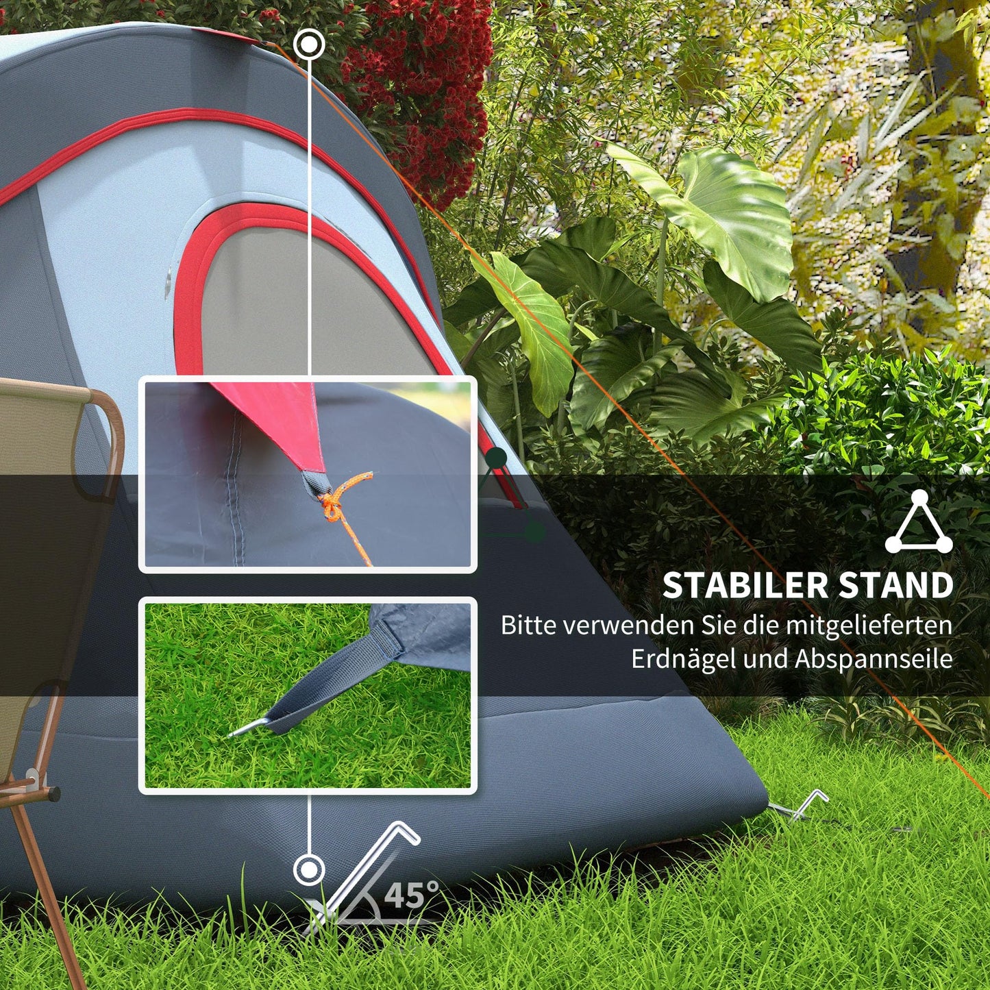 Outsunny camping tent for 5-6 people, sturdy and waterproof. Family tent with entrance, window, and carrying bag. 3000mm water column tunnel tent for camping, travel, and garden. Light grey.