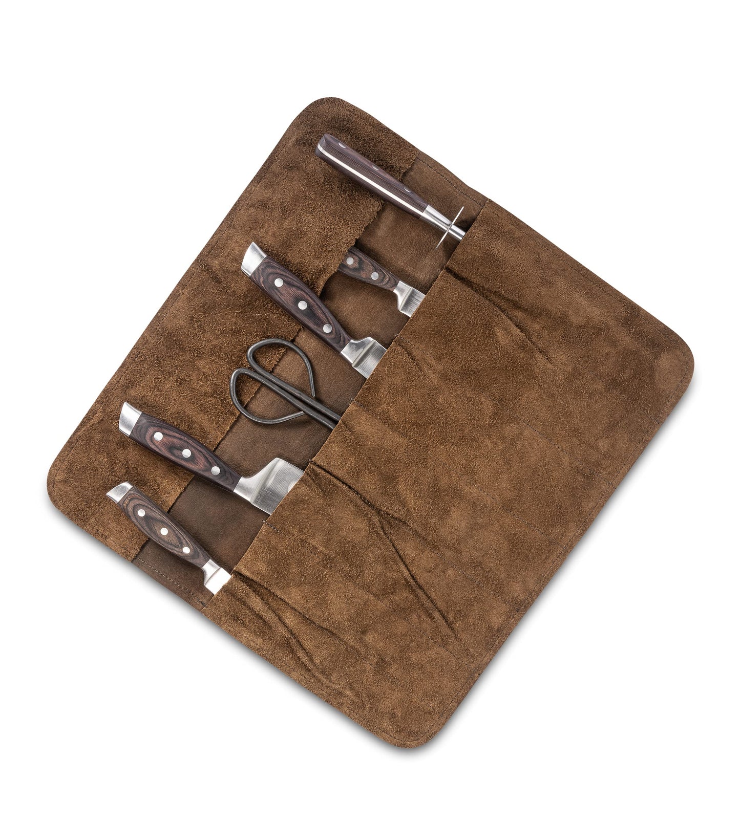 Angus Stoke Chef Knife Roll Leather - Genuine Leather Chef Knife Bag Large - Knife Bag Lockable - Chef Bag Sam (Dark Brown-Antique)