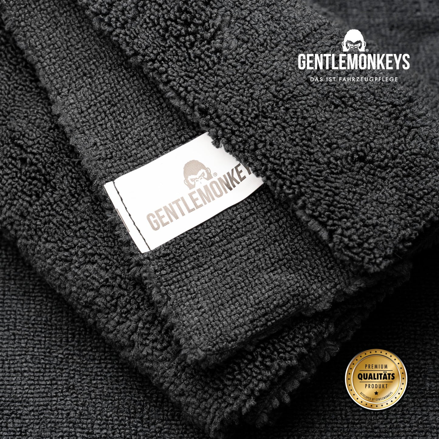 GENTLEMONKEYS Microfiber Towels Car (4 pack) • Ultra soft & absorbent double-sided drying towels • Polishing cloths for gentle & scratch-free car polishing & care • 40x40cm