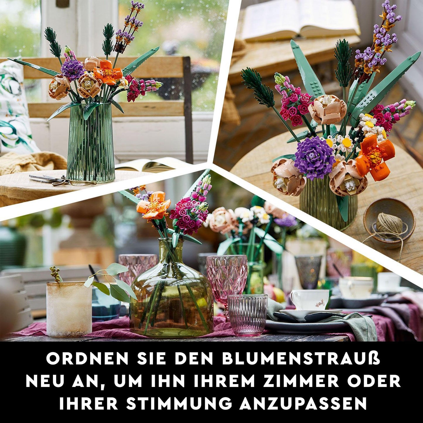 LEGO Botanicals Flower Bouquet - Artificial Flower Set for Adults - Room Decoration and Gift Idea for Women & Men - Home Accessories - Botanic Collection 10280