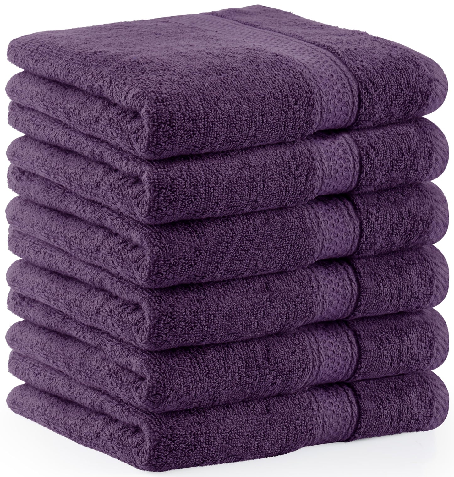 Utopia Towels - 6 pack of Terry hand towels 50x100 cm with hanging loop, medium size towels 100% cotton soft and absorbent towel set (Plum)