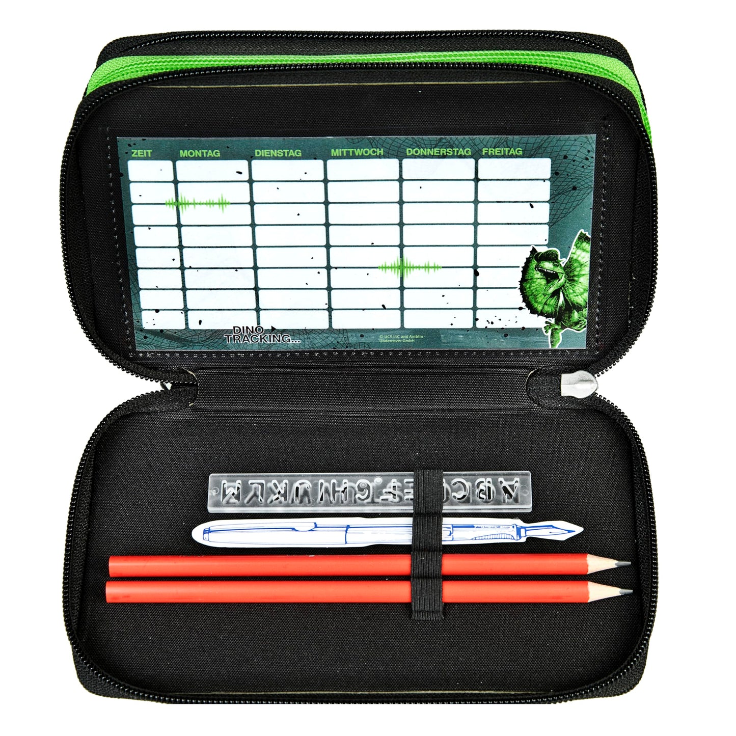 Schooli - Tripledecker student case Jurassic World - Large student case with high-quality pens - practical and functional - for school and on the go - high-quality material - for ages 6 and up