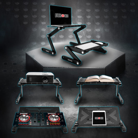Duronic DML121 Multifunctional Laptop Stand, foldable, adjustable, with 6 joints, for tablet or MacBook.