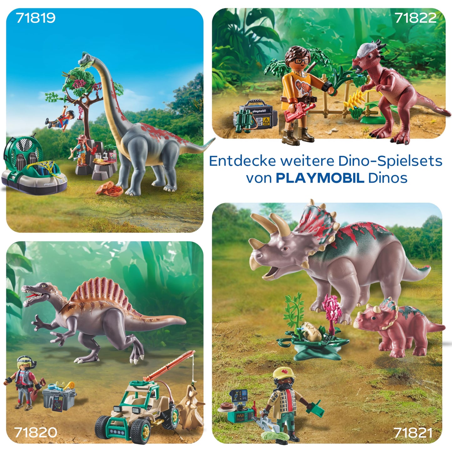 PLAYMOBIL | Dinos | Spinosaurus Attack on Dino Excavation | Dinosaur Playset | Action Toy | Adventure Toy for Kids 4+ | 71820