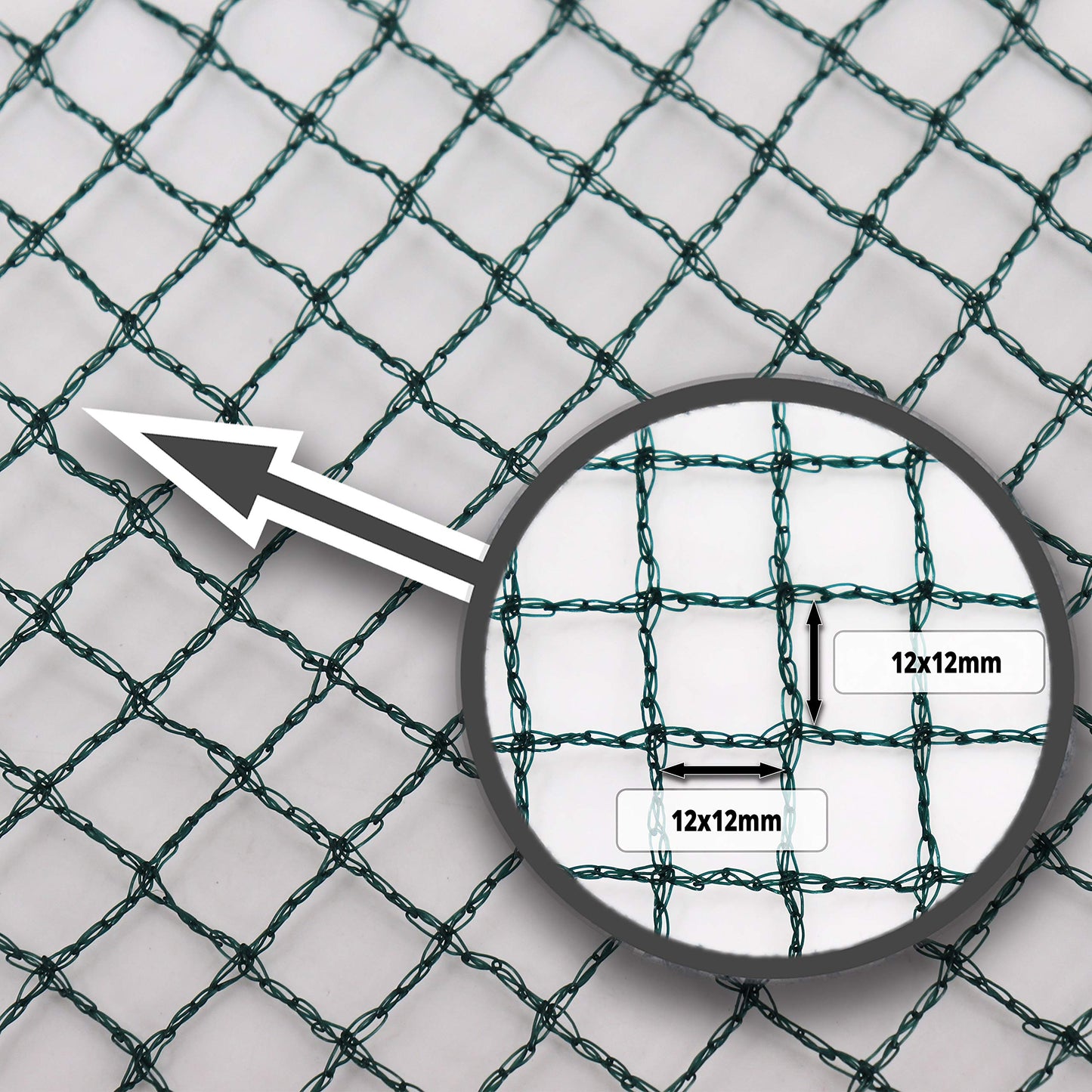 Aquagart® Pond Net, 10m x 10m, dark green, extra fine mesh: mesh size 12mm x 12mm. Leaf net, pond cover net, bird deterrent net, sturdy row net.