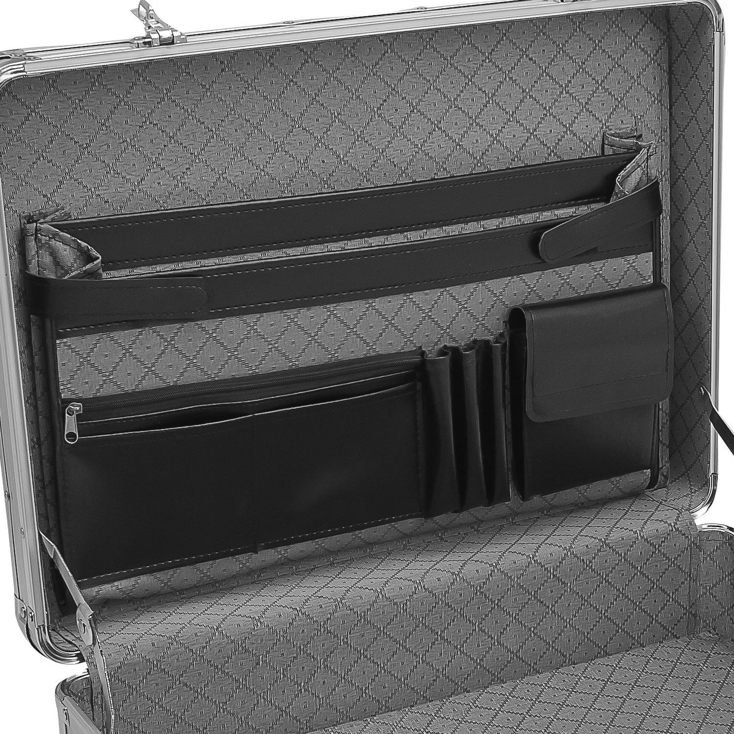 anndora Aluminum Briefcase Attaché Case Silver - Combination lock lockable