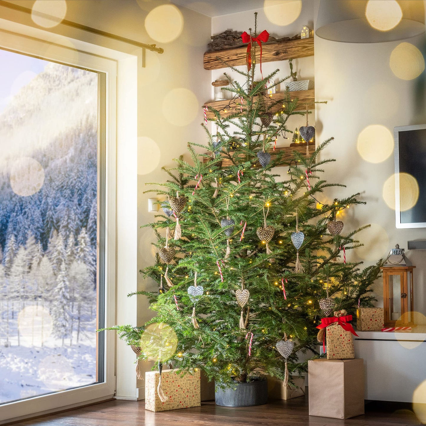 KADAX Christmas tree stand made of recycled plastic, for real trees up to 150cm tall. Graphite color.