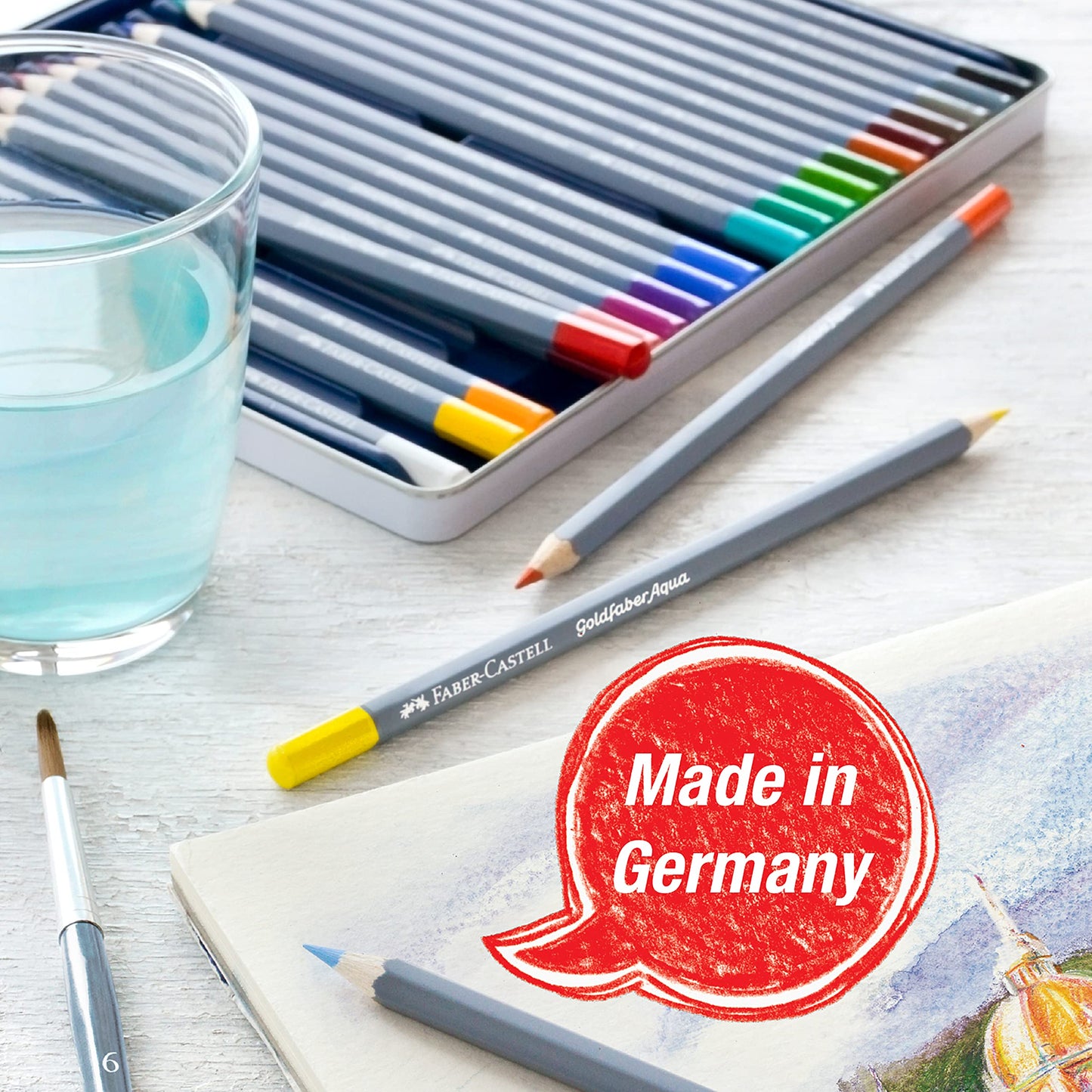 FABER-CASTELL 114648 - Goldfaber watercolor pencils, 48-piece colored pencil set, break-resistant, completely water-soluble