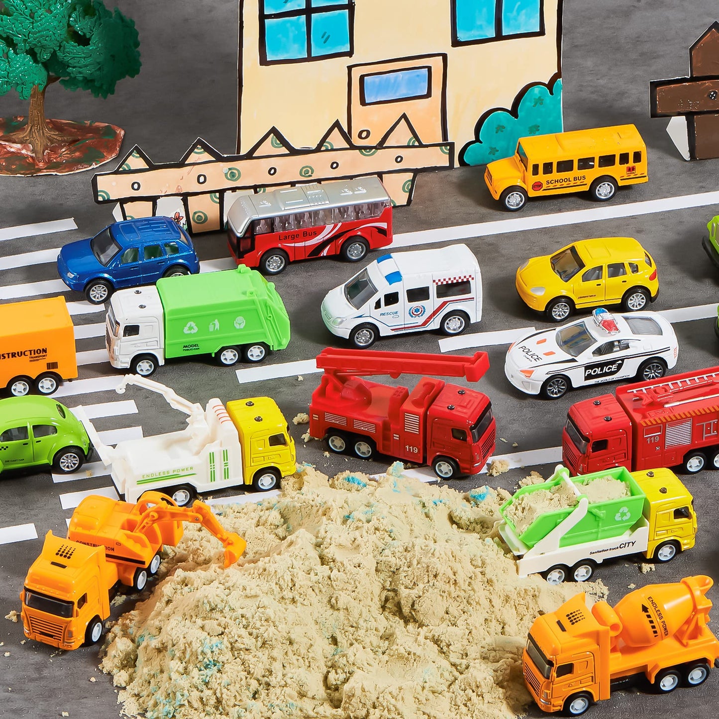JOYIN 20 Pieces Metal Pull Back Mini Toy Cars, Mini Die Cast Toy Cars Set, Pull Back Cars for Toddler Girls Boys Toys