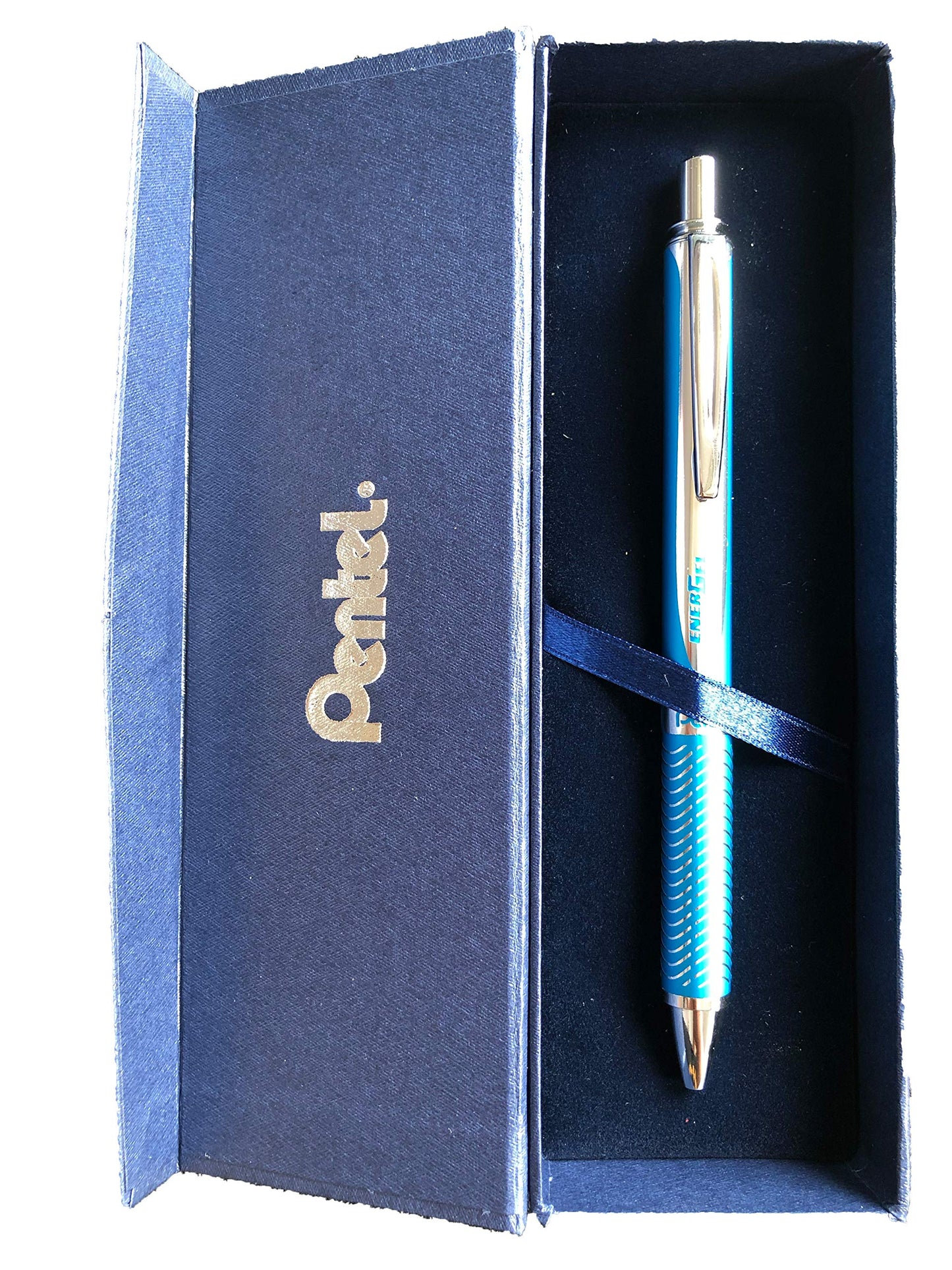Pentel EnerGel Sterling - liquid gel pen, line width 0.35 mm, ball diameter 0.7 mm, ink color (Blue, Gift box)