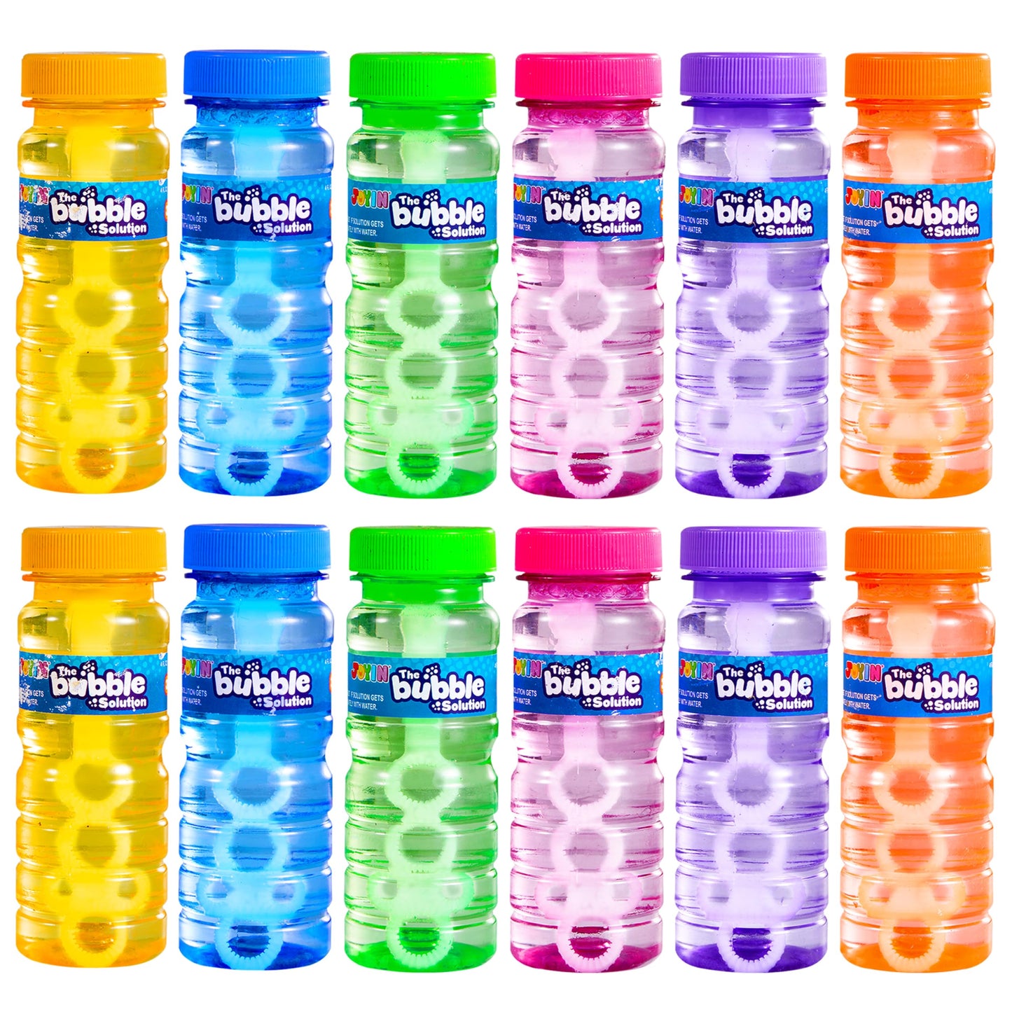 JOYIN 24 Pieces Bubble Bottles with Wand Assortment, Bubble Wands for Kids, 4oz/118ml Bubble Solution, Summer Toy, Bubble Party Favors, Birthday, Outdoor & Indoor Activity.