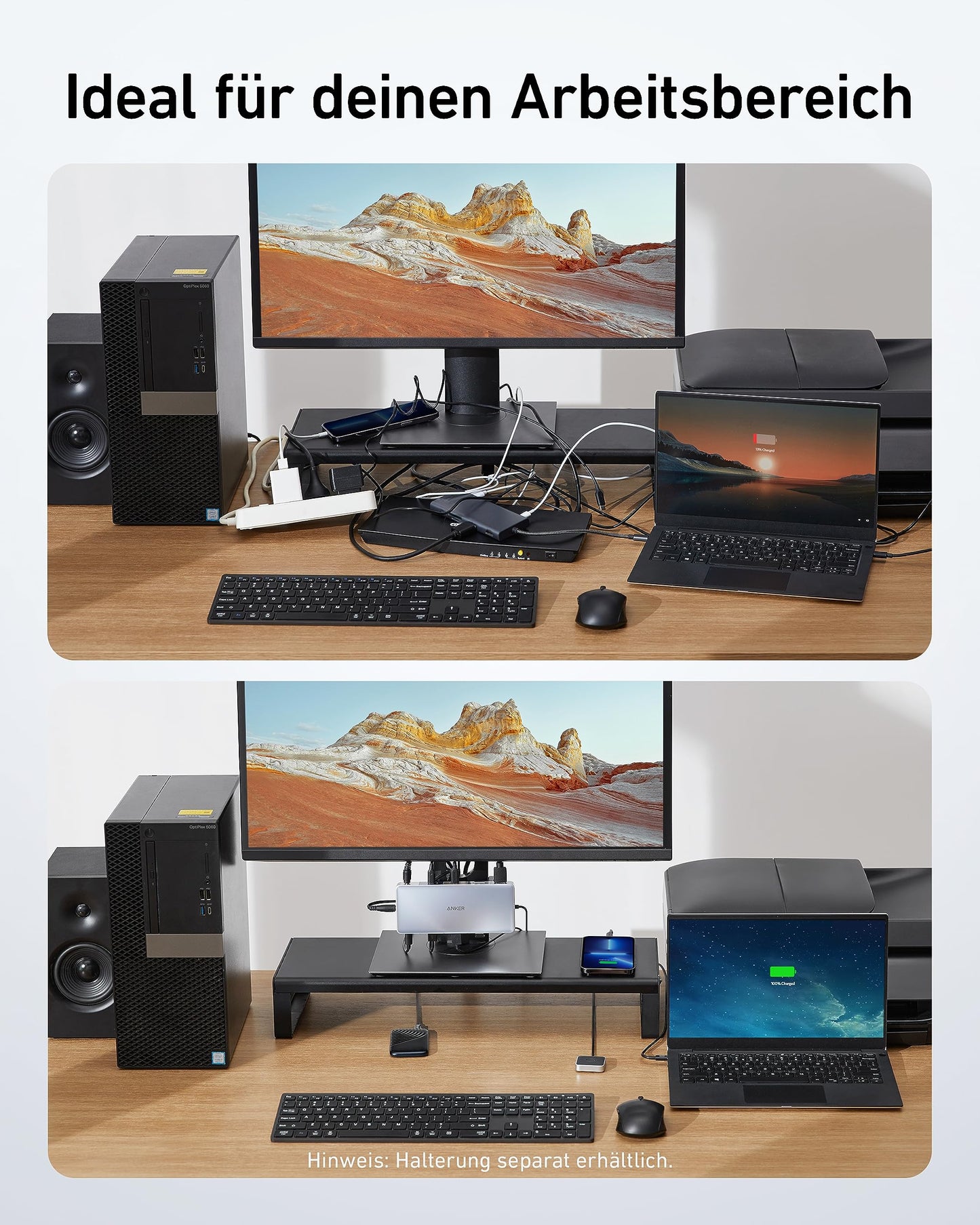 Anchor Docking Station, KVM switch for desktop PC and laptop, dual 4K monitor 553 USB-C docking station with HDMI and DisplayPort, USB 3.0 ports for HP laptop, MacBook, iPad, Steam Deck, and more.