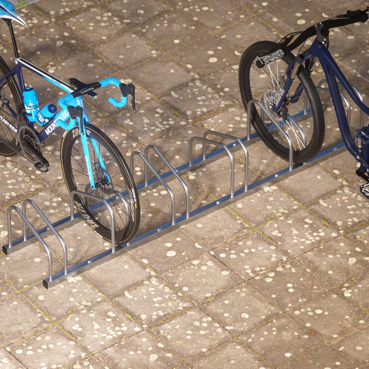 MONZANA® bike stand for 6 bikes 37cm distance between wheels 30-65mm tire width stainless steel self-locking screws ground or wall mounting multiple stand bike holder stand rack.