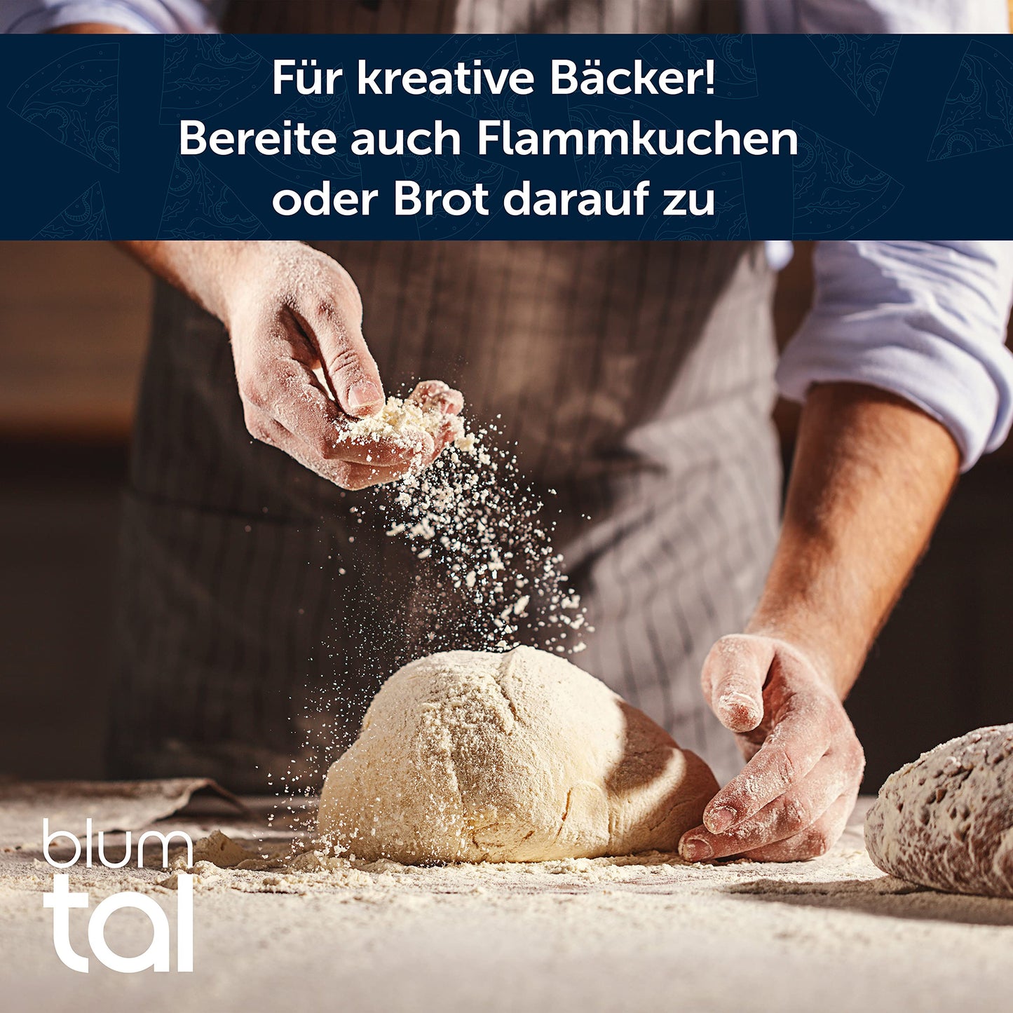 Blumtal Pizza Stone for Oven & Grill - Rectangular, made of cordierite stone up to 900°C - Pizza stone for bread & pizza.