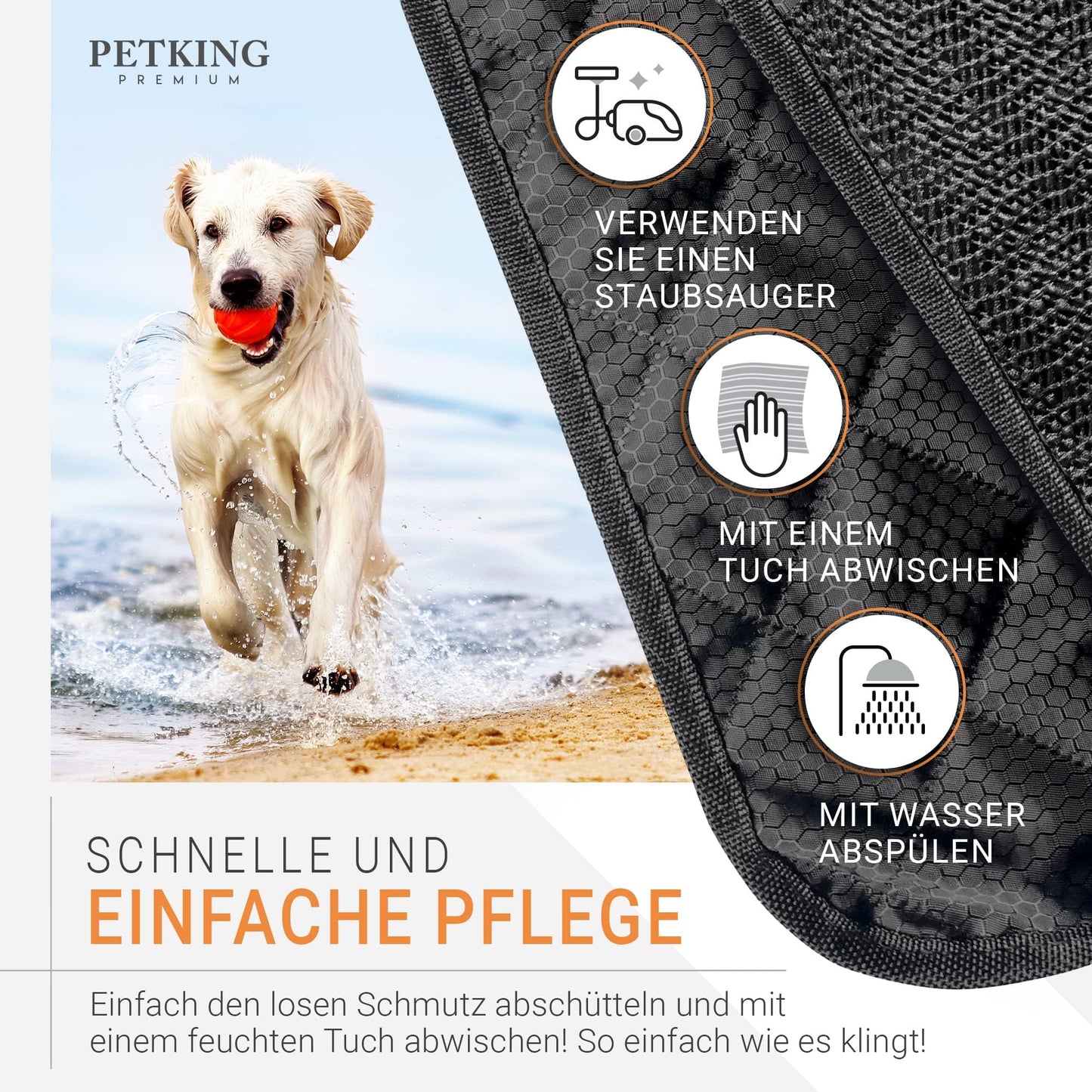 PetKing Premium dog blanket for car back seat, car seat cover, back seat protector, bench cover, car protection blanket.
