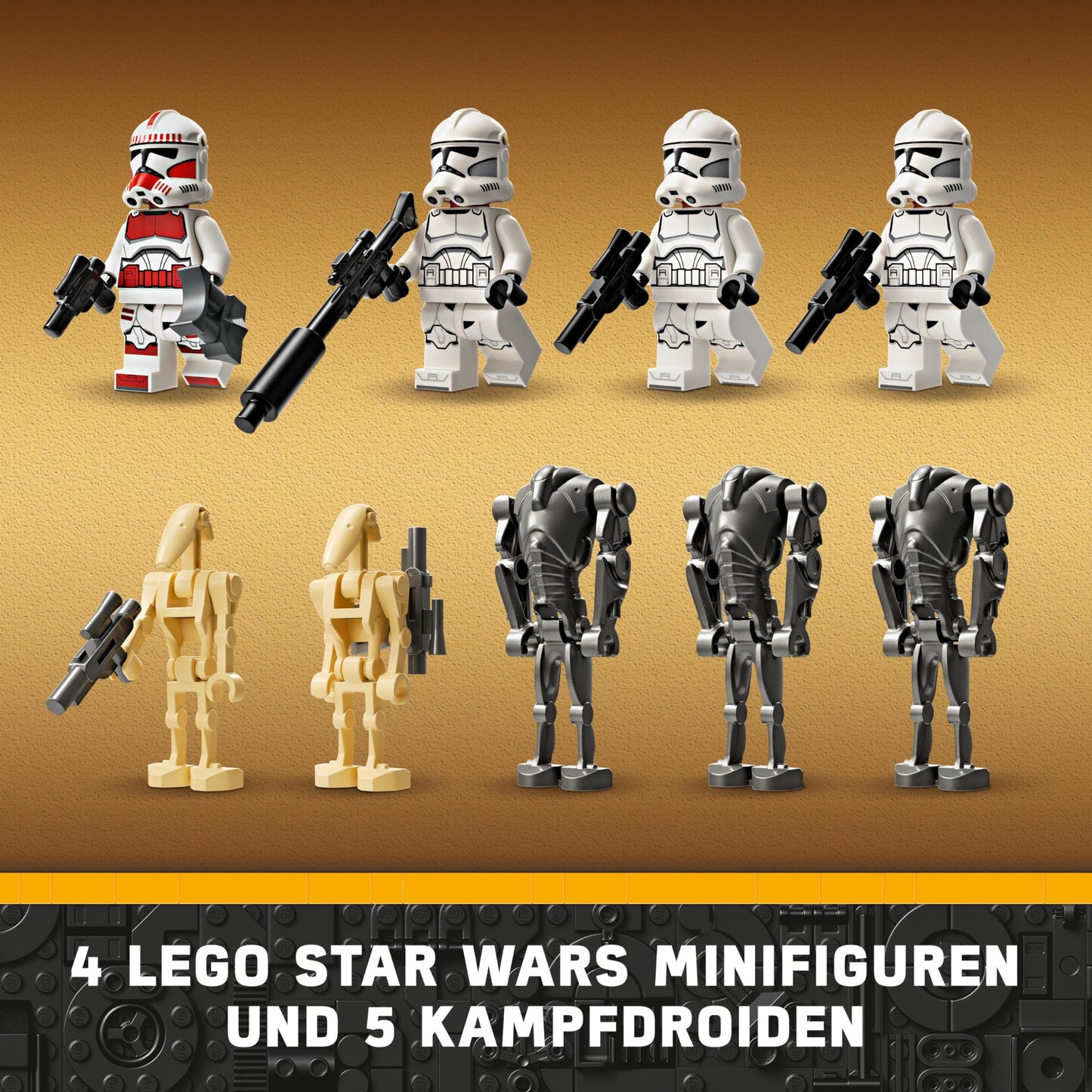 LEGO Star Wars Obi-Wan Kenobi's Jedi Starfighter, buildable toy with Tauntaun and Star Wars Clone Trooper & Battle Droid Battle Pack, kids toy with buildable Speeder Bike.