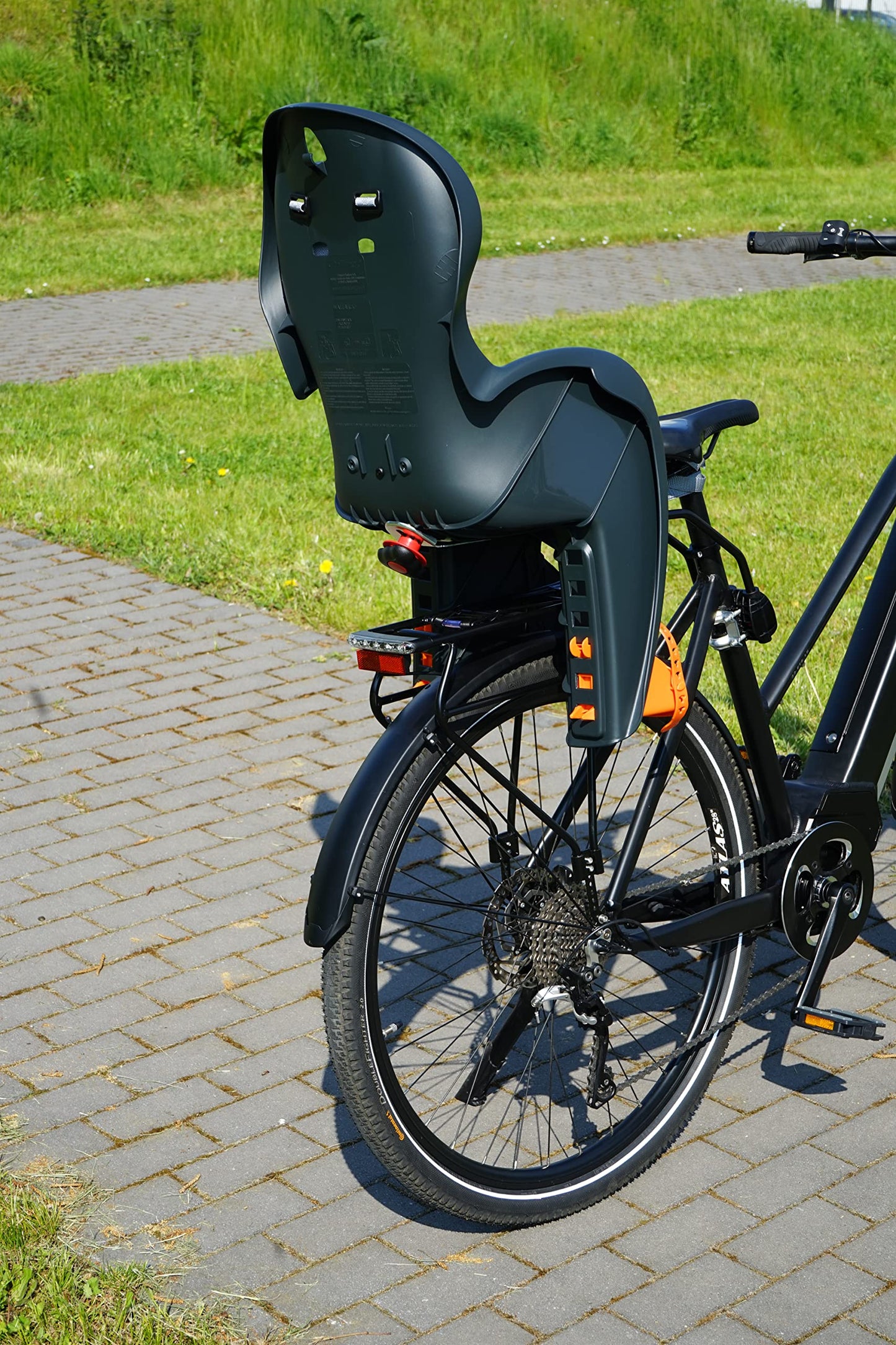 Prophet Bicycle Child Seat | Child seat for seat tube mounting | for children between 9 and 22 kg | gray orange