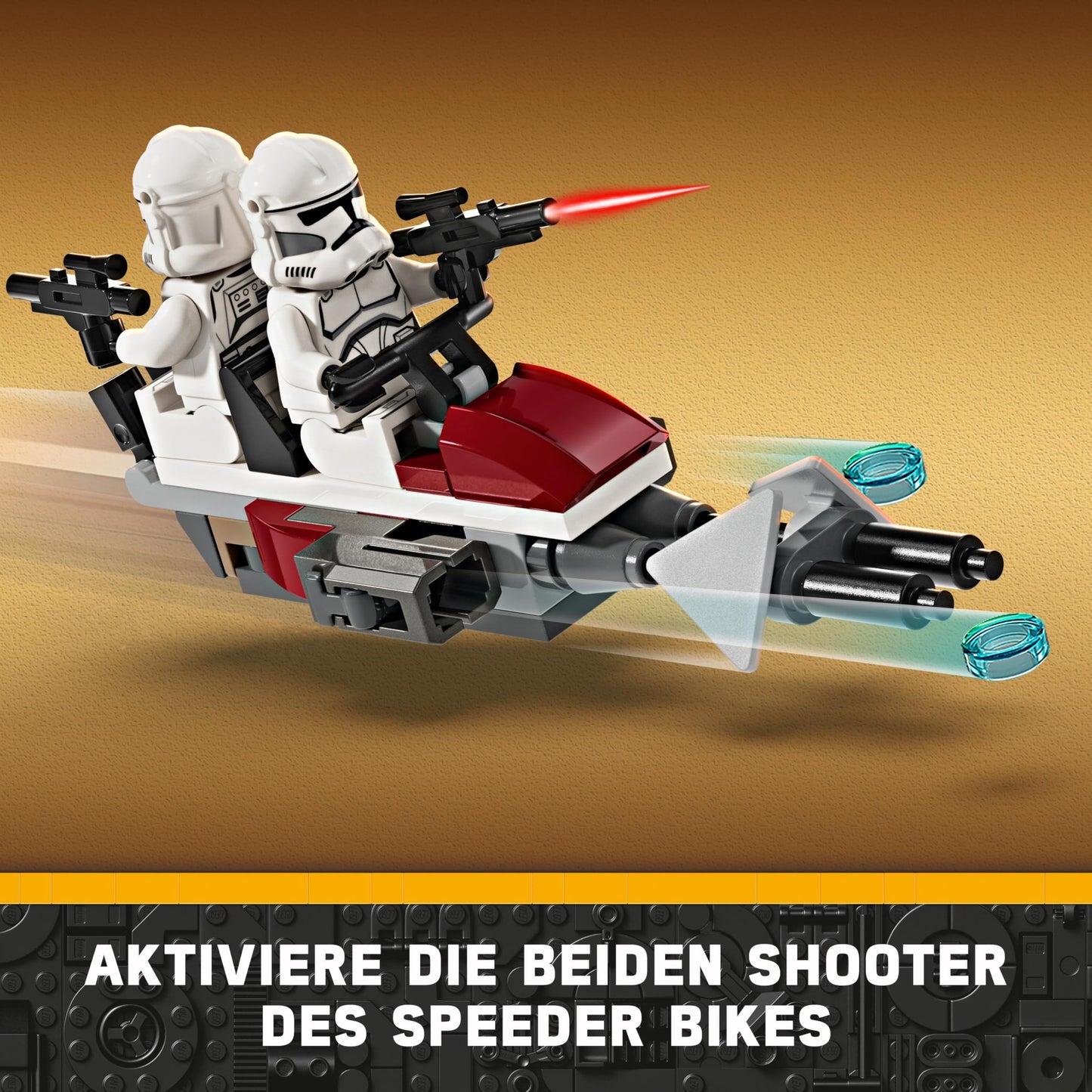 LEGO Star Wars 75372 Clone Trooper & Battle Droid Battle Pack, incl. 4 minifigures, 5 droids, and speeder bike with shooter - building toy for boys and girls aged 7 and up.