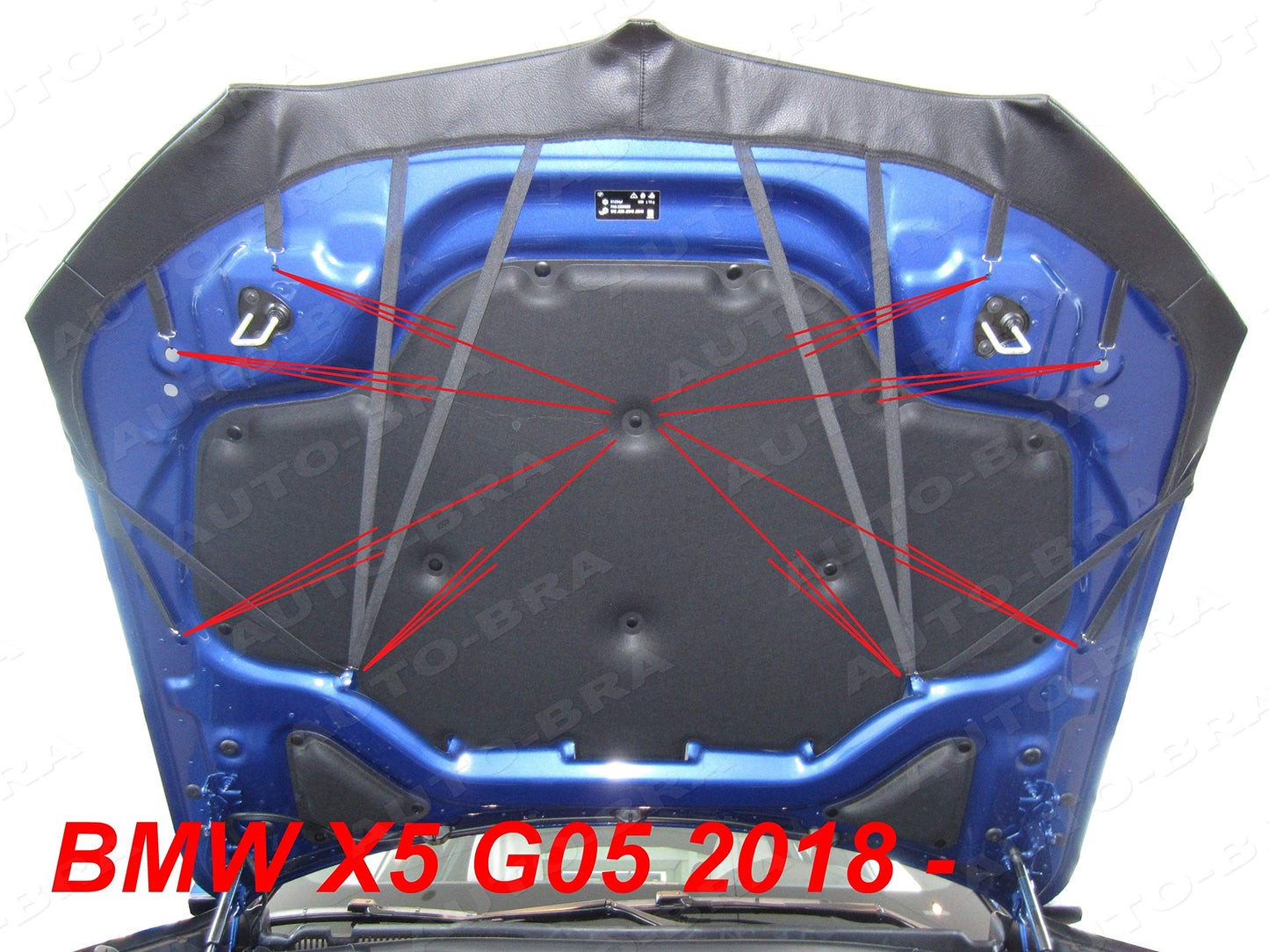 AB3-00478 Carbon Optic Car Bra compatible with BMW X5 G05 X6 G06 model year 2018 and above. Hood bra for protection against stone chips. Tuning accessory.