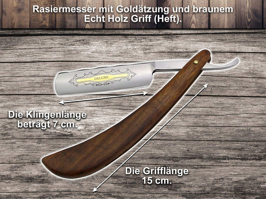 Father's Lord Gift Straight Razor Set for Beginners with Solingen Paste and Extra Wide Professional Strop