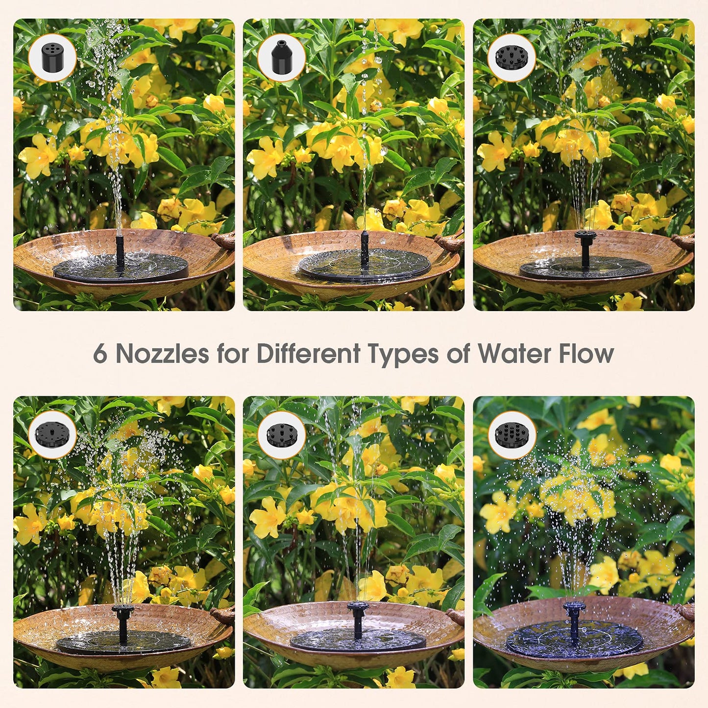 AISITIN bird bath with 2.5W solar fountain, feeding place, garden/balcony decoration, bird bath feeding station for balcony terrace garden decor bird bath bronze plastic.