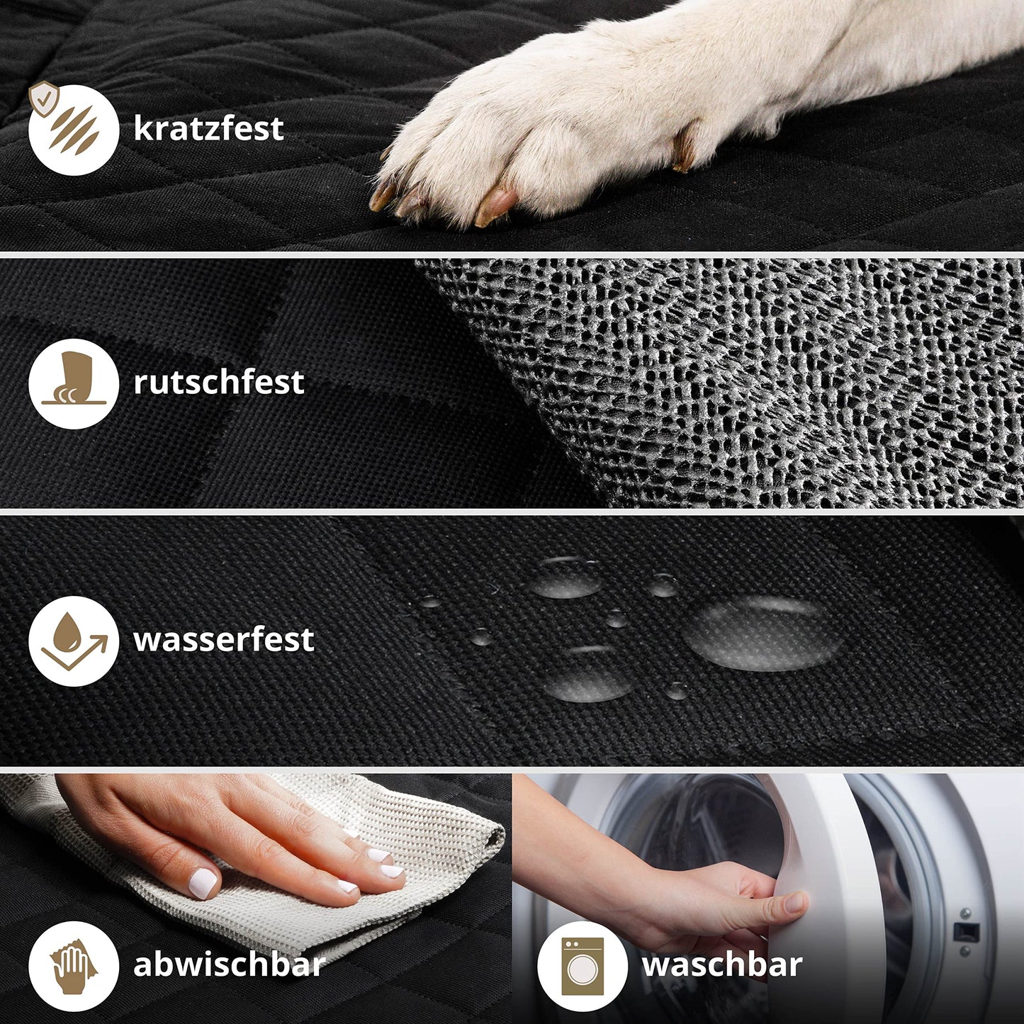 AMZPET ISOFIX Dog Car Seat Cover - Waterproof, Scratch-resistant, Non-slip, Washable (133 x 56 cm)