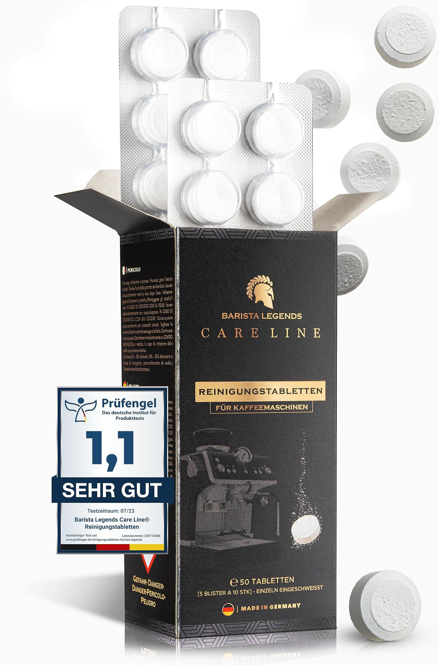 Barista Legends Care Line® Cleaning Tablets for Coffee Machines - 50 x 2g - Coffee Maker & Espresso Machine Cleaner Tablets with Clean Protect Formula - Compatible with all major brands