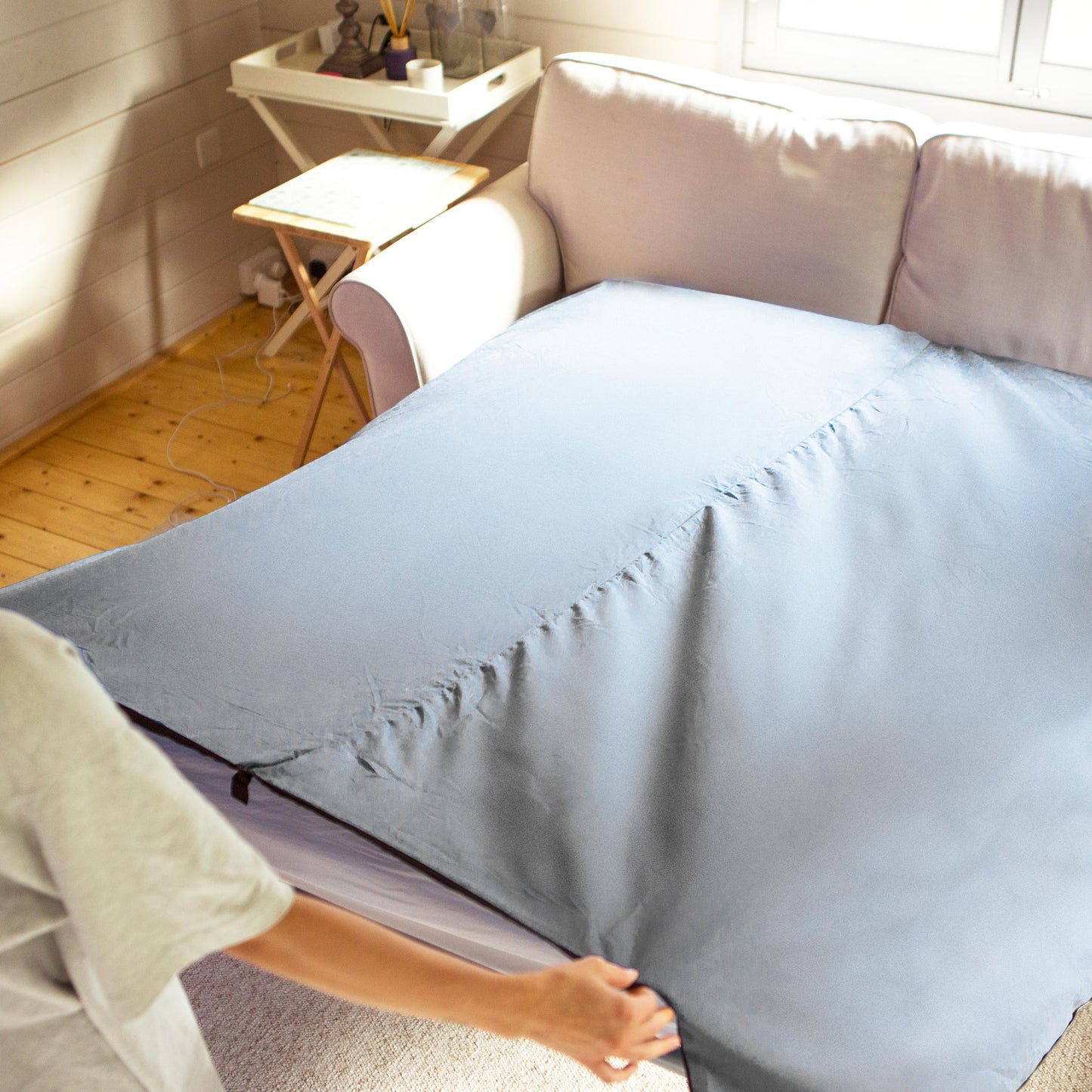 MIQIO® 2in1 sleeping bag liner ultra-light with full-length zipper (left or right): Thin comfort travel sleeping bag and XL travel blanket in one.
