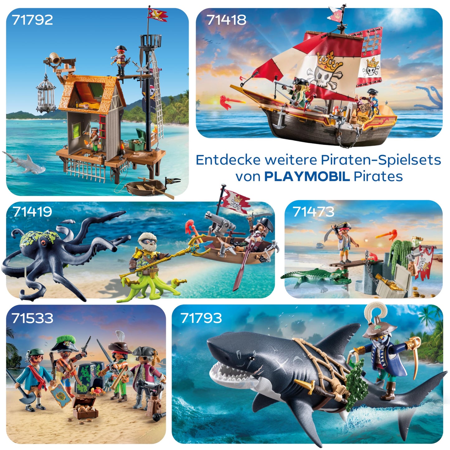 PLAYMOBIL | Pirates | Treasure Hunt on Pirate Raft | Pirate toy | Pirate figure | Toy for kids aged 4 and up | 71794