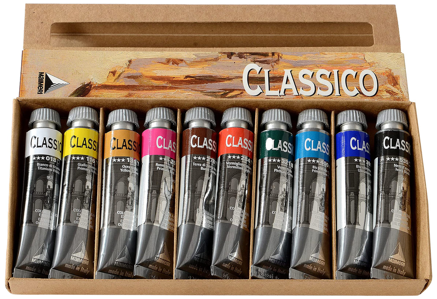 MAIMERI Classico, artist oil paint, cardboard box, set, assorted colors, 10pcs - M0398100