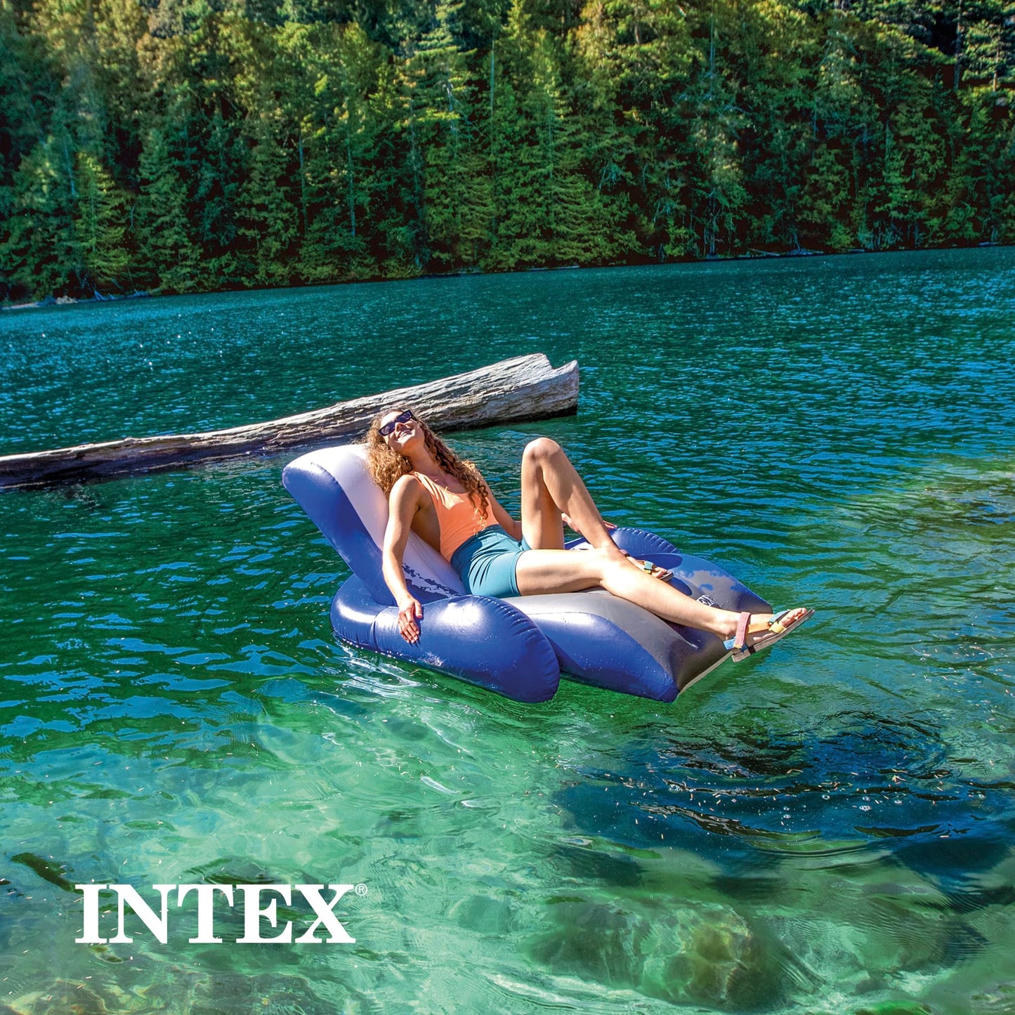 Intex Floating Recliner Lounge - Inflatable pool lounge, multicolor, 180 x 135 cm