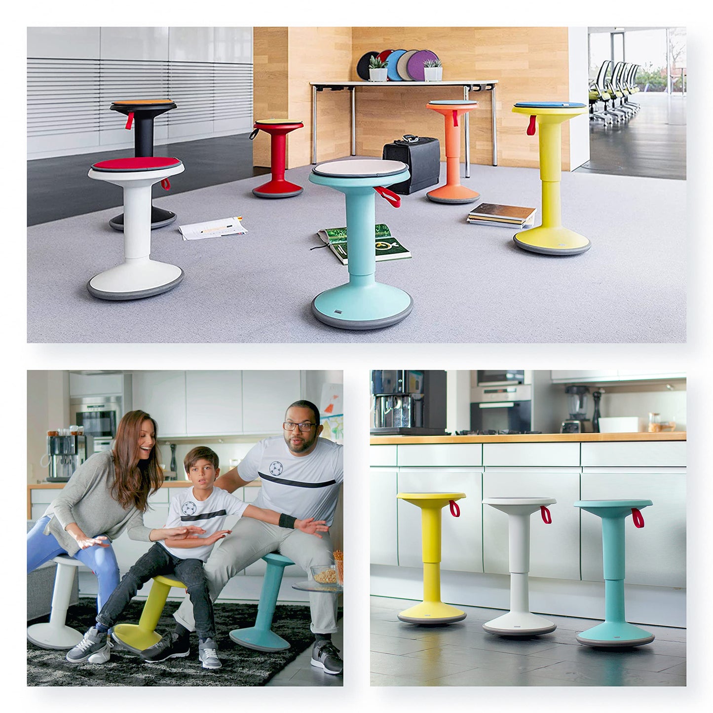 Interstuhl UPis1 - ergonomic sitting stool with rocking effect - height adjustable - stool with non-slip base & tilt protection - office stool (Black, UP Design Stool)