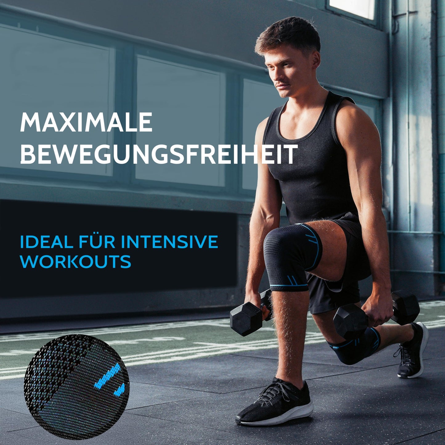 AGILE NOW® Knee Brace 2 Pack Premium stabilizes & protects joints during every movement, Knee Support for Women & Men, non-slip & breathable Knee Pads, for any sport (L | Blue)