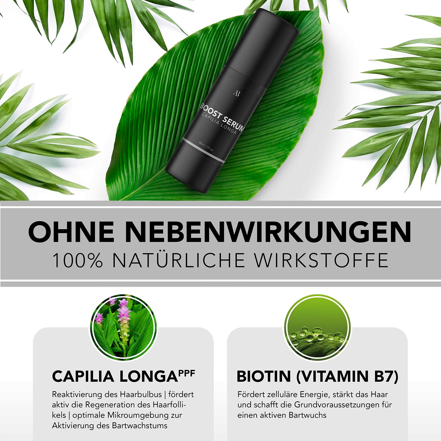 Anthony Brown® Beard Growth Serum - Beard Growth Serum for Men - proven effectiveness by Capilia Longa for increased beard growth - beard growth product without side effects
