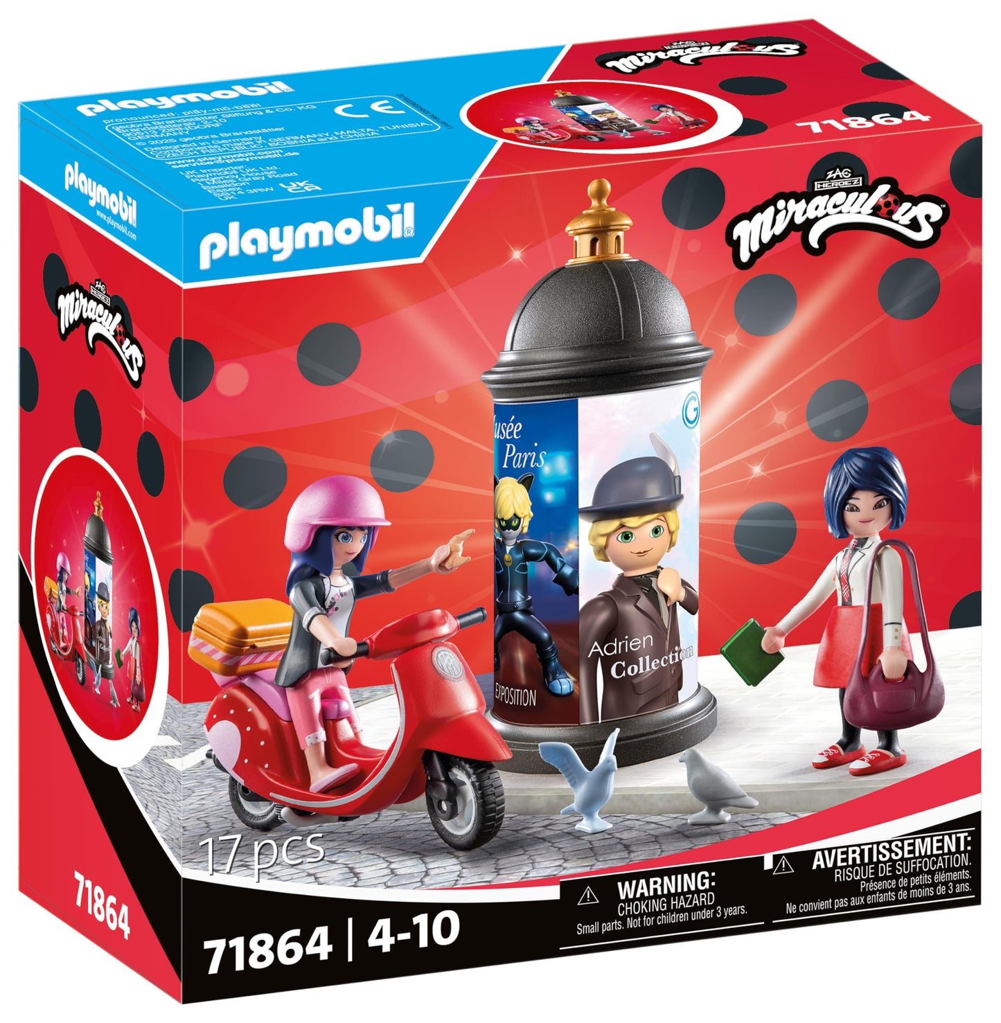 PLAYMOBIL | Miraculous | Roller Ride through Paris | Toy for kids aged 4 and up | Promotes creativity & role play | Includes figure with accessories & detailed set | 71864