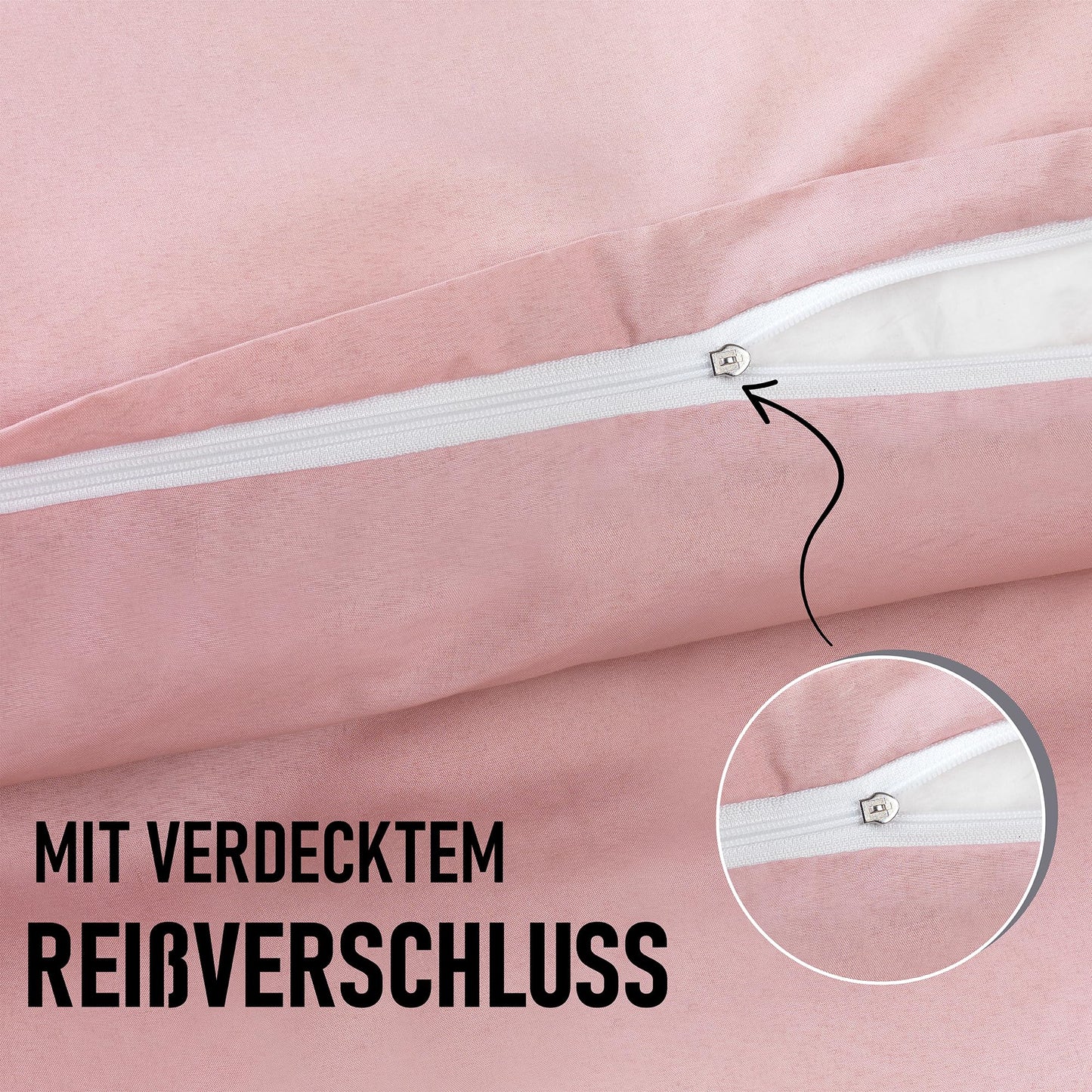 Kuscheli® 4-piece partner bedding set 135x200 with 80x80 pillowcase | ÖkoTex Certified | silky soft, microfiber for couples, color: King-Queen pink-gray