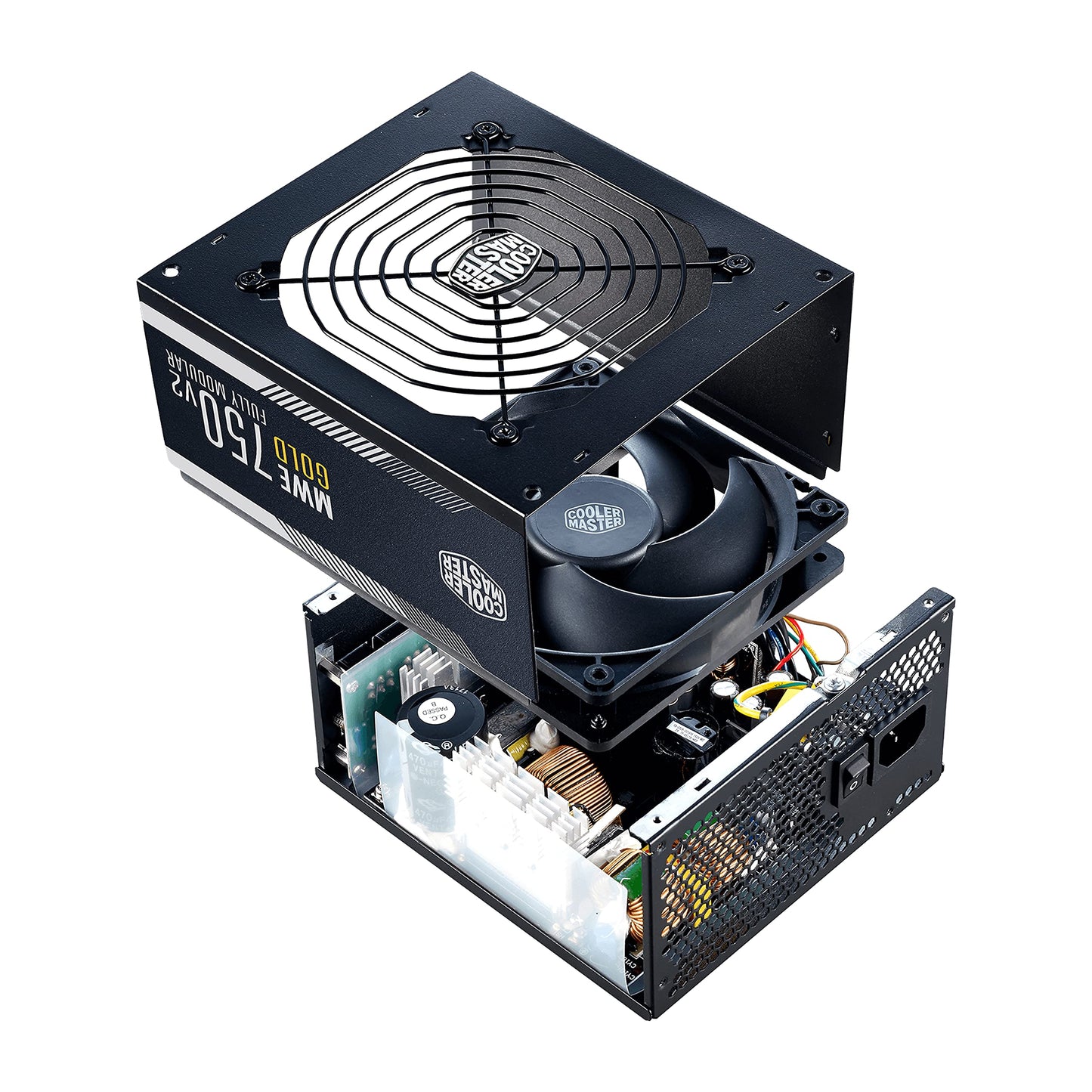 Cooler Master MWE 750 Gold V2, Modular PC Power Supply (EU Plug), 80 Plus Gold, 750 Watt PSU with Flat Cables, 120mm HDB Fan, Temperature Threshold 50°C