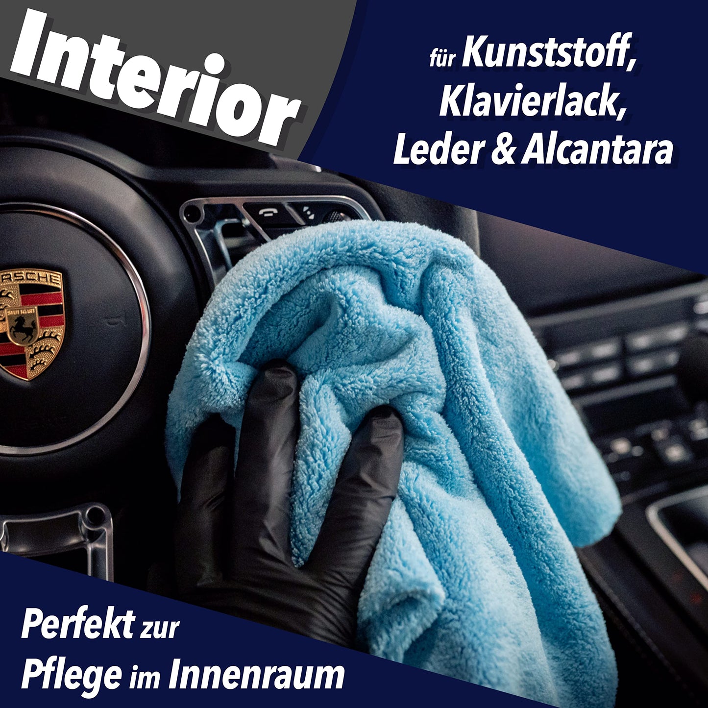 Detailmate Car Microfiber Towels 40x40 550GSM seamless & paint-safe | 10 x Car Care Microfiber Cloth for interior, paint, rims | Soft Cloth Cleaning Polishing Cloth