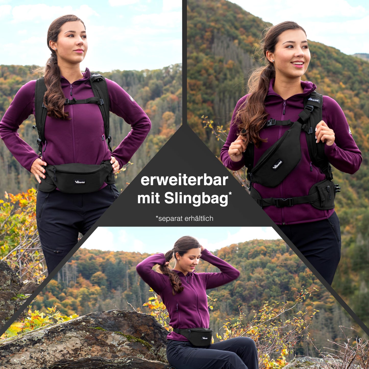 Valkental - Innovative backpack with perfect organization (22L) Expandable volume (No sweating) Hiking backpack, trekking backpack, cycling backpack & outdoor backpack - Waterproof & Reflective