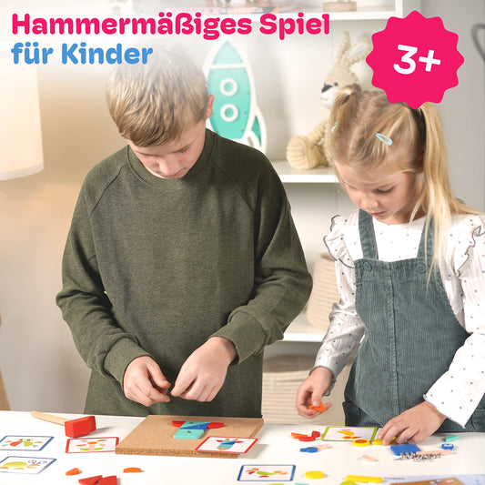 CUBIDI® Hammering game for children aged 3 years and up - hammering game for children's toys aged 3 years and up to promote imagination & motor skills in boys and girls.