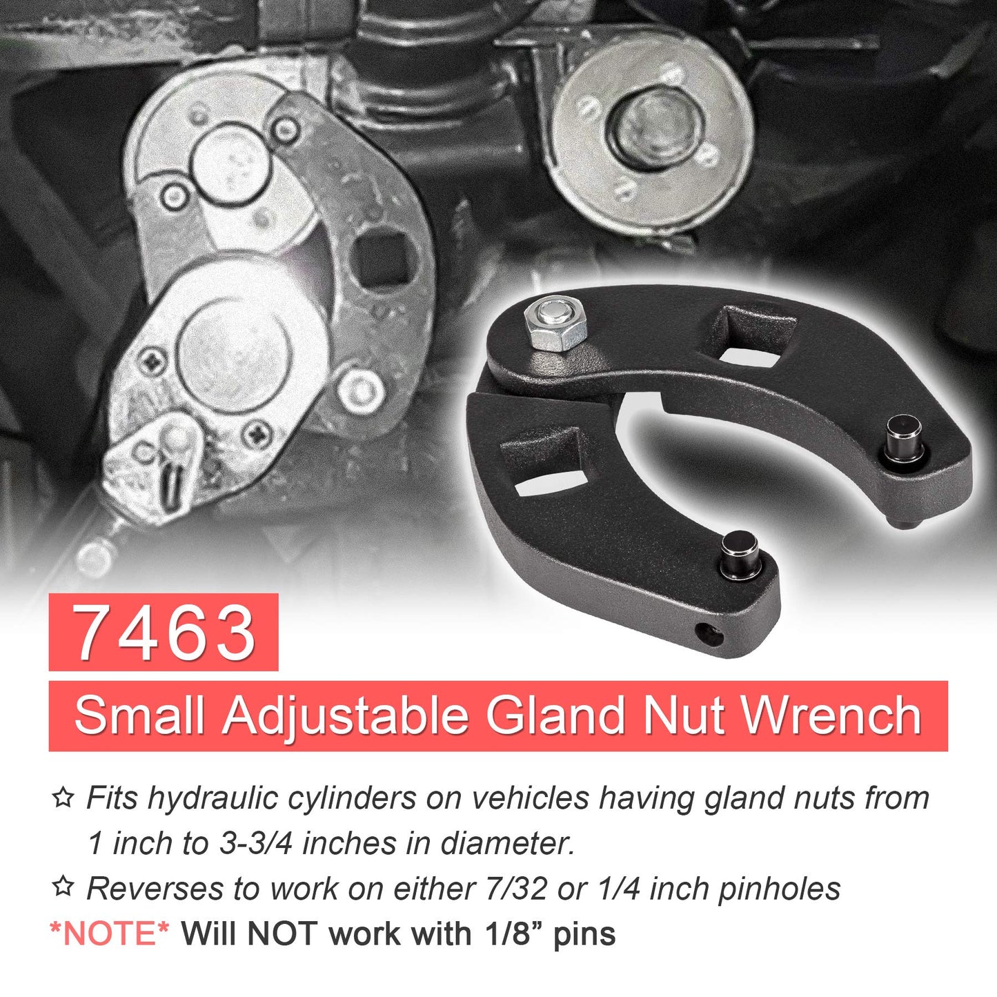 Hydraulic cylinder 1266 & 7463 Large and small adjustable socket wrench set (2 pieces)