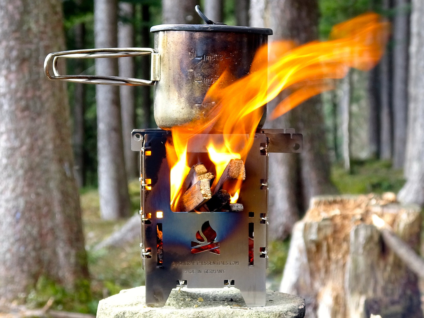 BUSHBOX LF outdoor stove | hobo stove | camping | wood | gas | alcohol | foldable | compact | stainless steel | 100% Made in Germany.