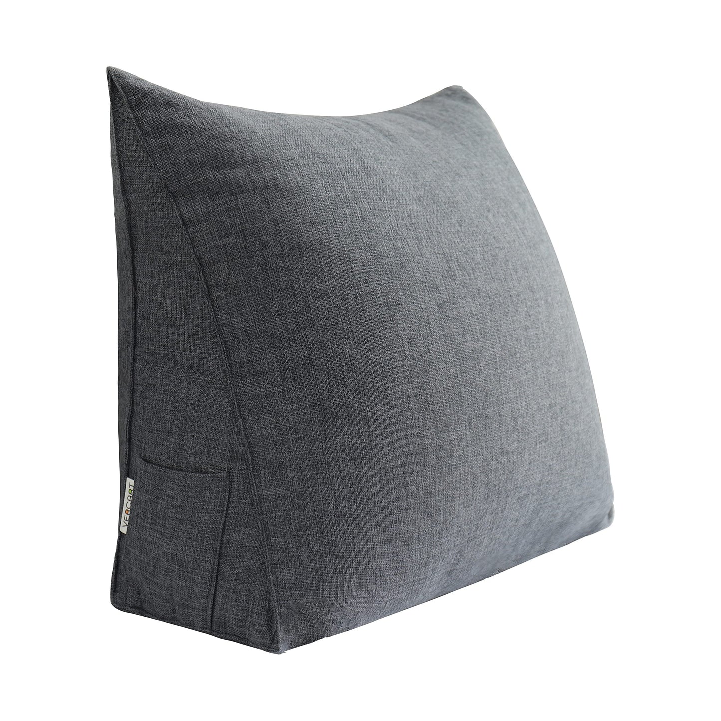 VERCART Back Cushion for Bed Wedge Reading Pillow Sofa, Modern Large Sofa Pillow Back Cushion Headboard Padded Wall Pillow, Wedge-shaped Couch Pillow Linen Anthracite Gray 60cm